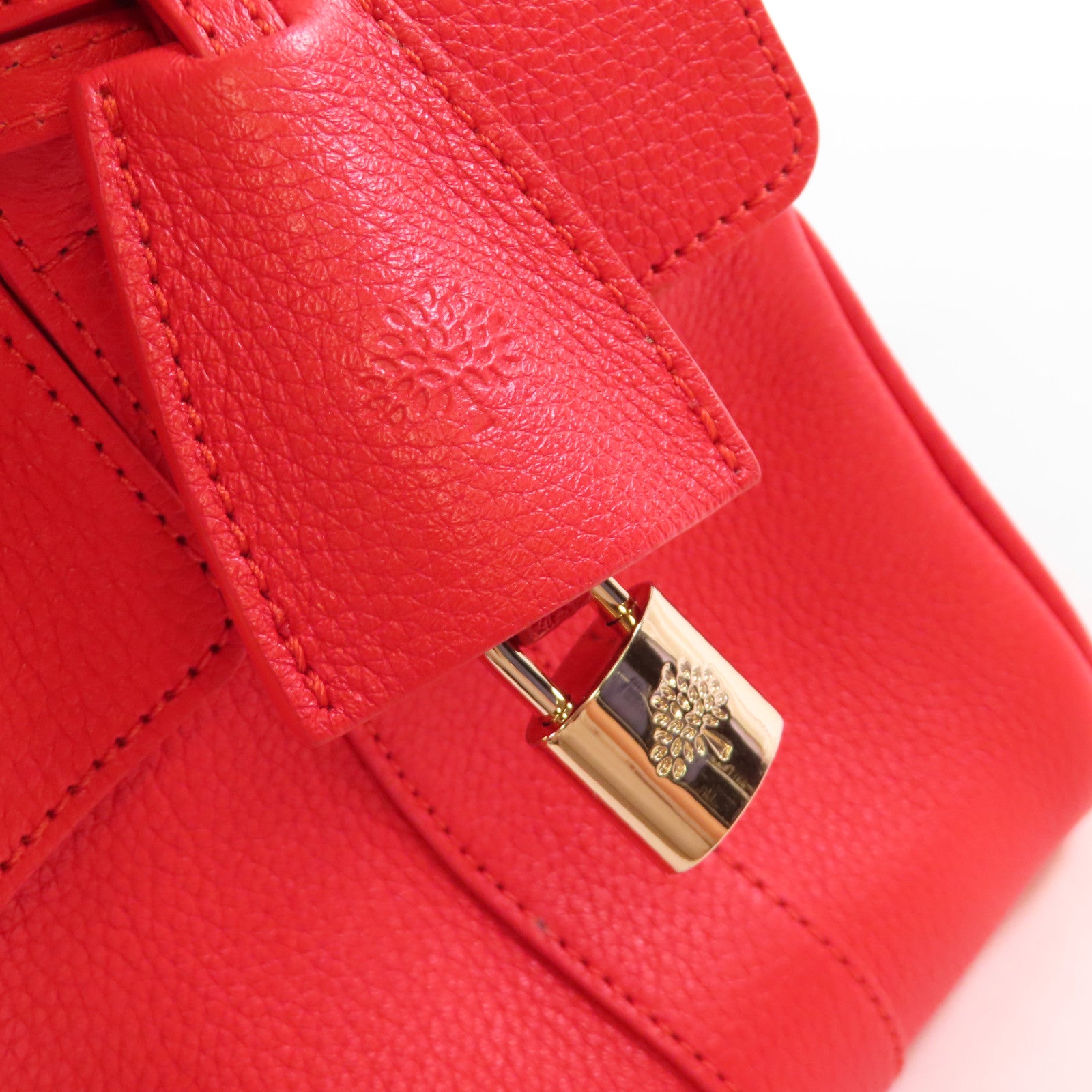MULBERRY 牛皮皮革2Way Shoulder Bag金扣手挽肩背兩用袋紅色