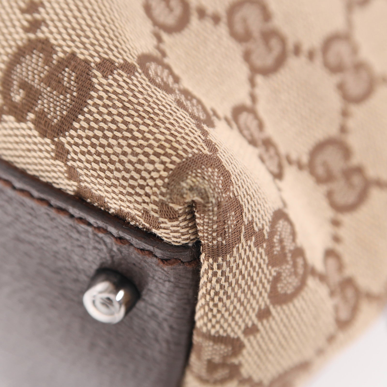 GUCCI GG Hand Bag 113009 Canvas Brown