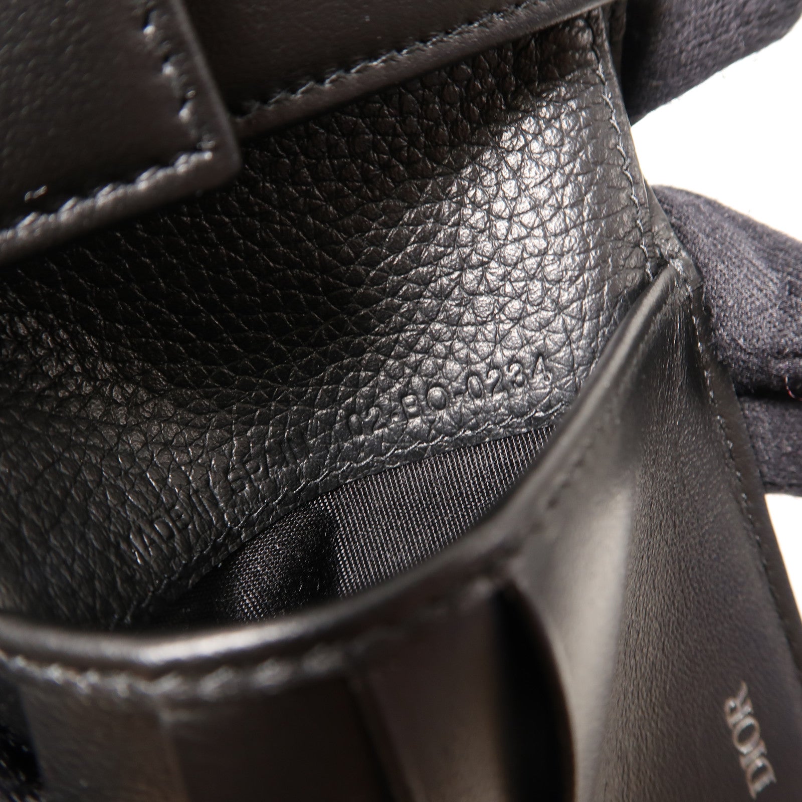Dior 牛皮皮革Saddle Bifold Wallet銀扣錢包黑色