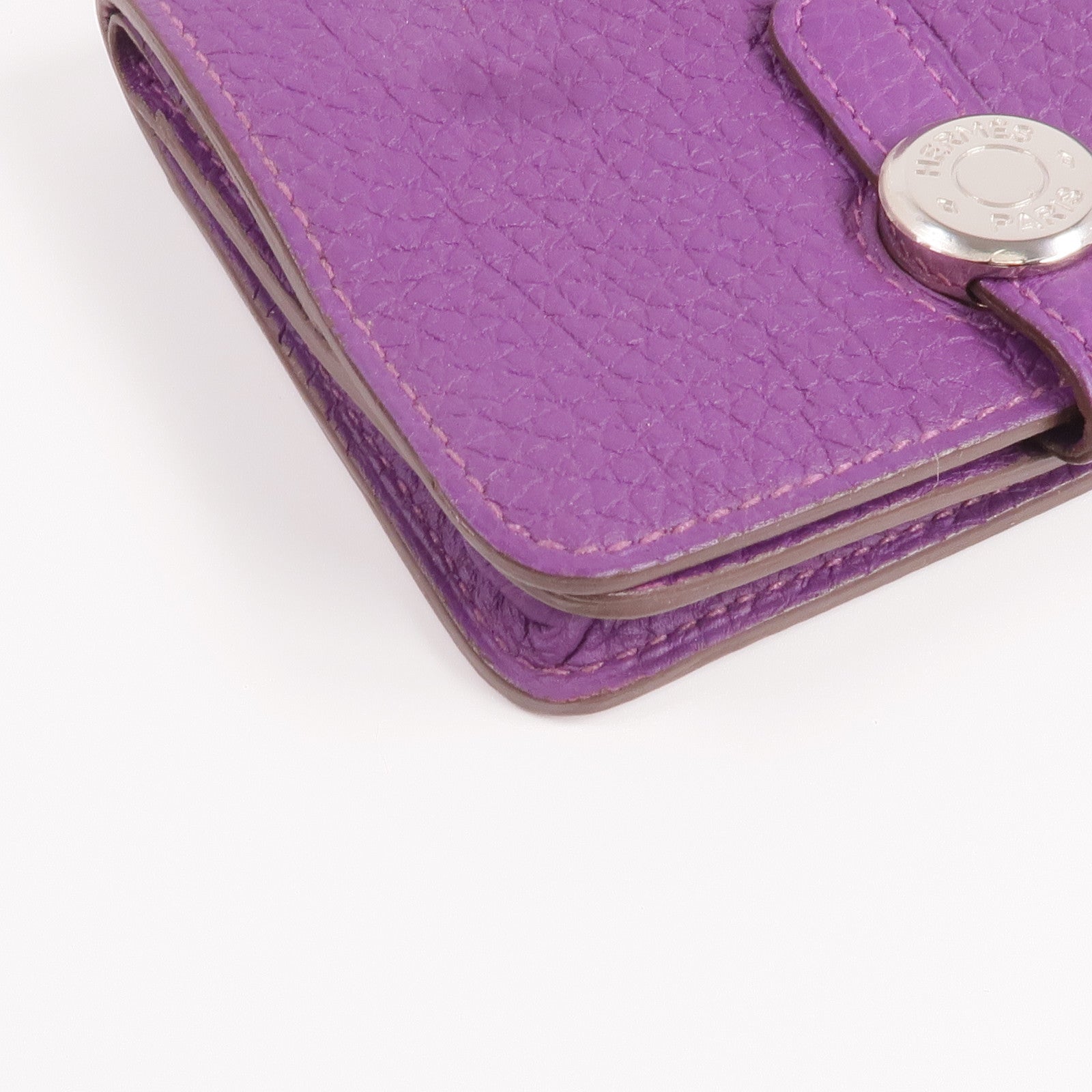 HERMES Clemence皮革Dogon Card Case銀扣卡片套Anemone