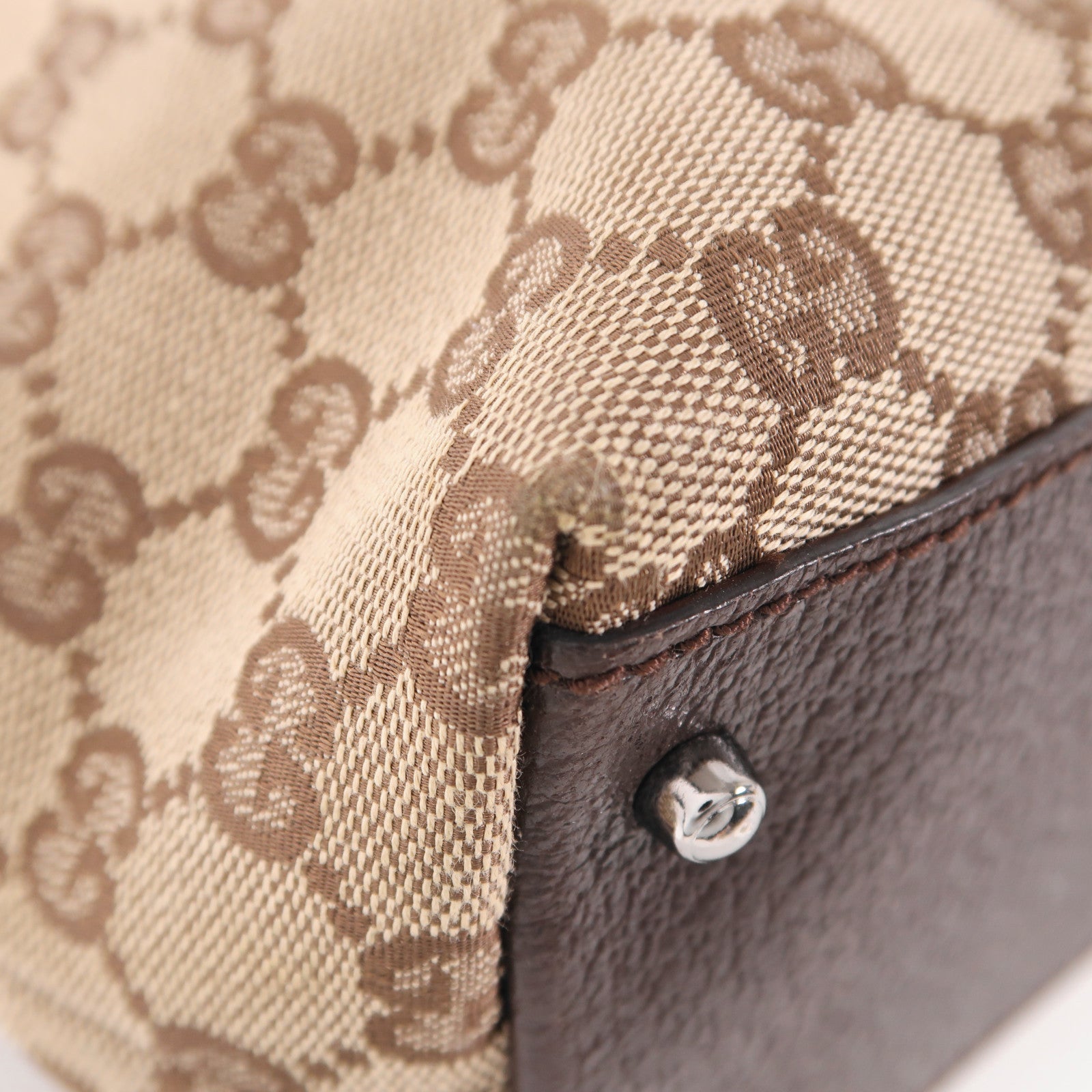 GUCCI GG Hand Bag 113009 Canvas Brown