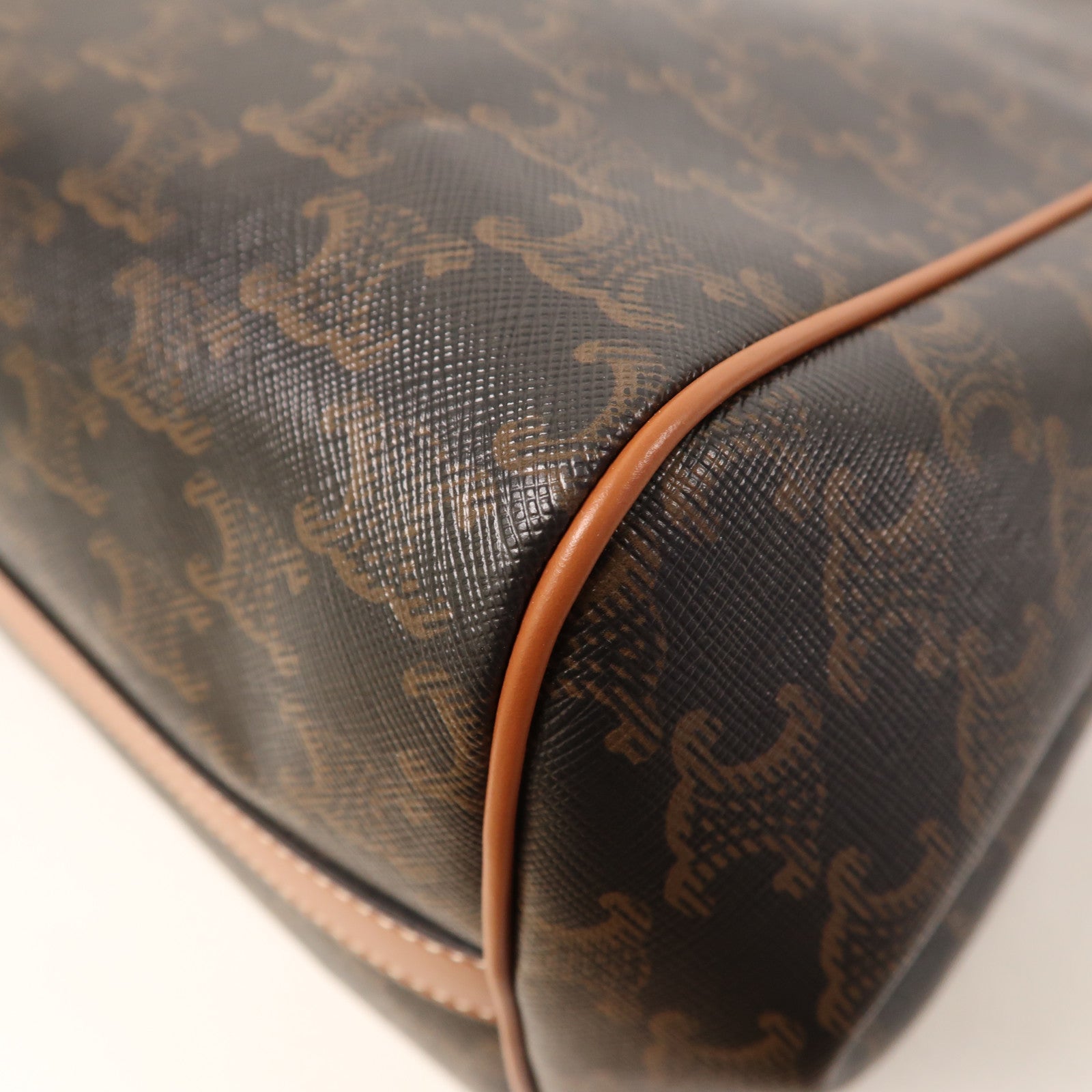 CELINE 【激減優惠】塗層帆布Shoulder Bag金扣肩背袋啡色/黑色