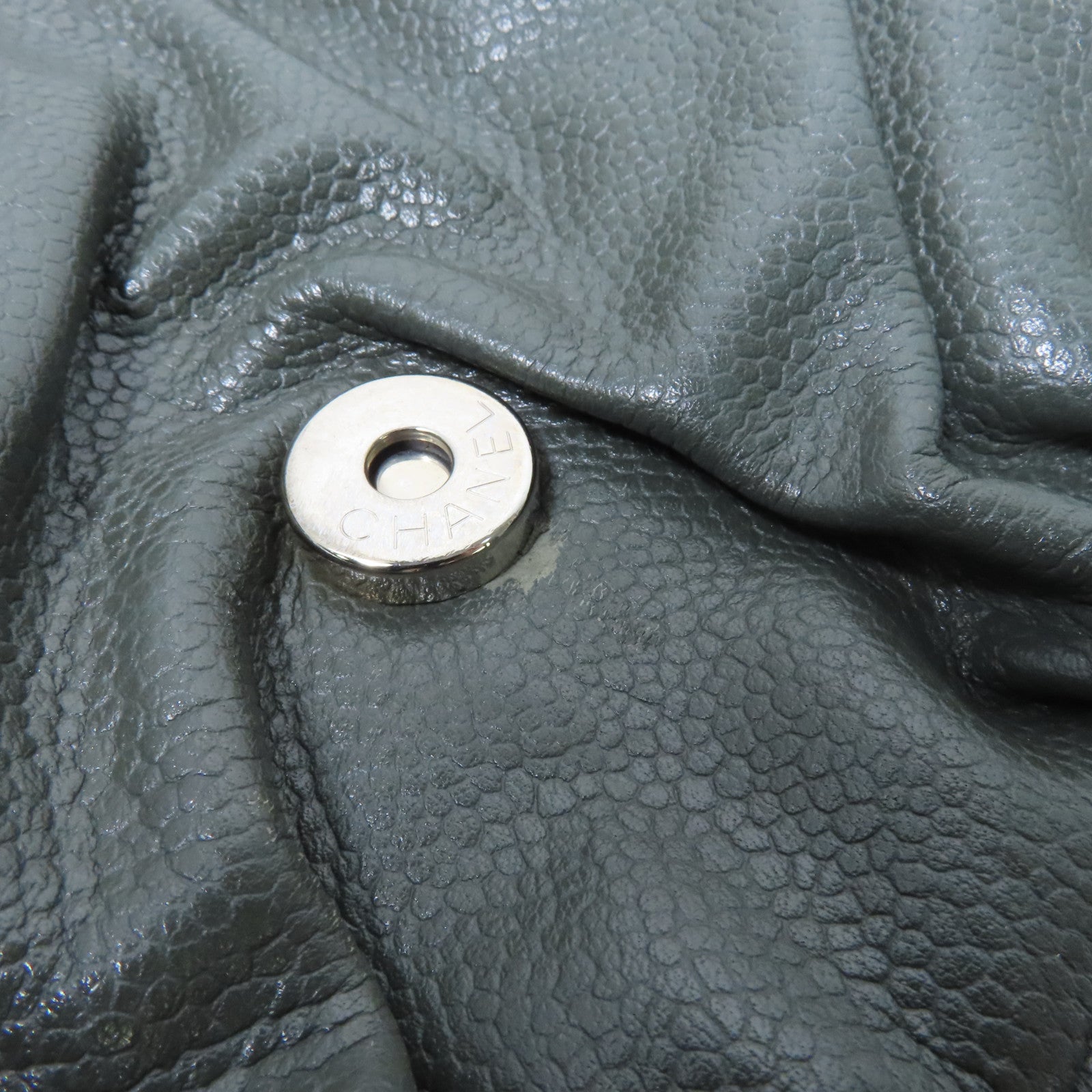CHANEL 【激減優惠】牛皮皮革Chain Shoulder銀扣鏈帶肩背袋綠色