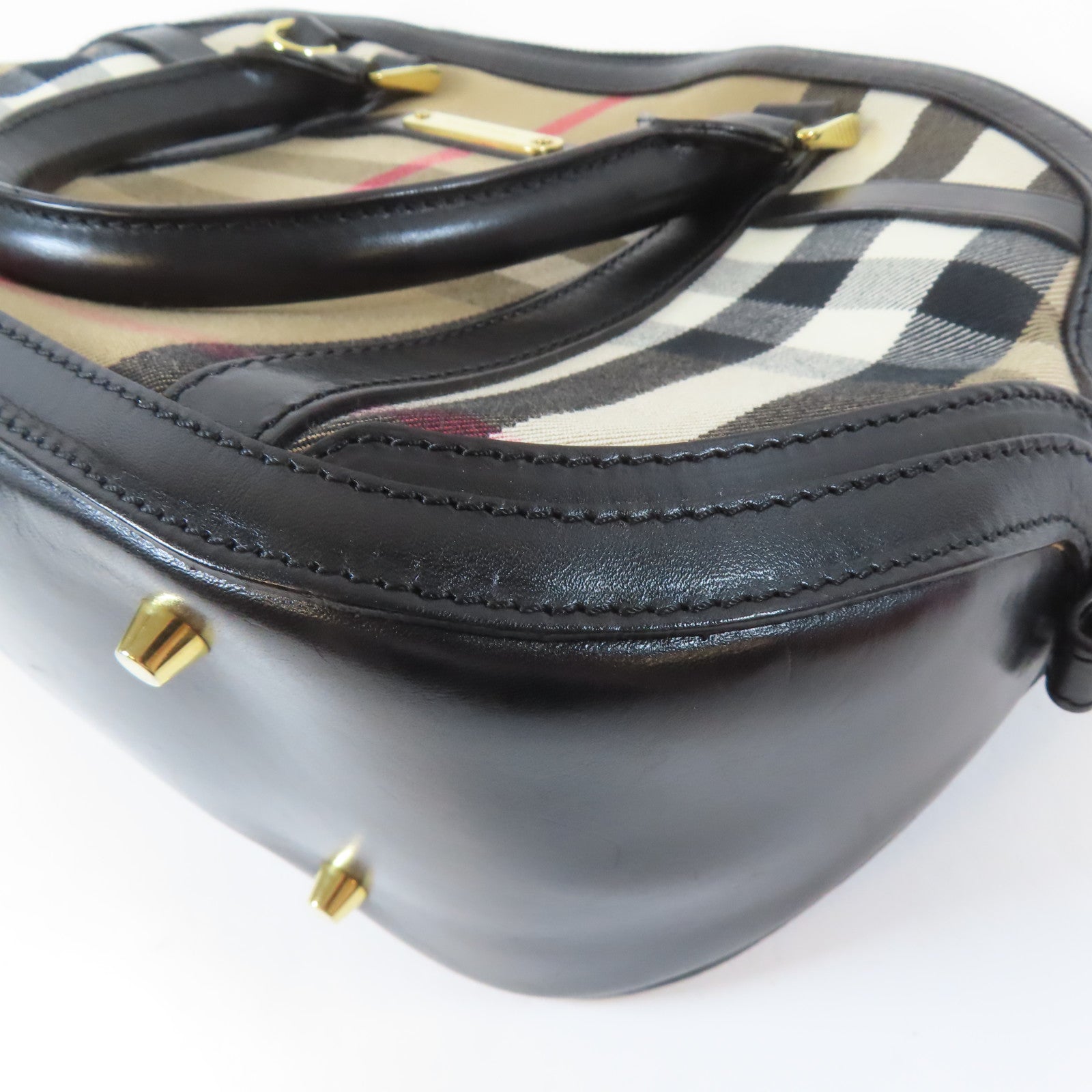 BURBERRY 帆布Shoulder Bag金扣肩背袋啡色