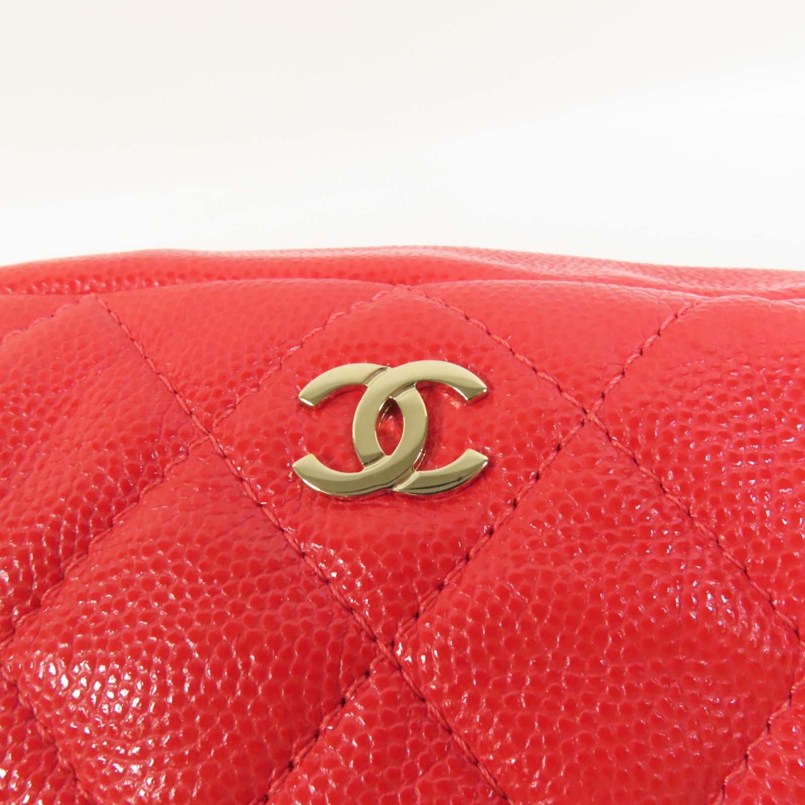 CHANEL 牛皮皮革Pouch金扣手拿包