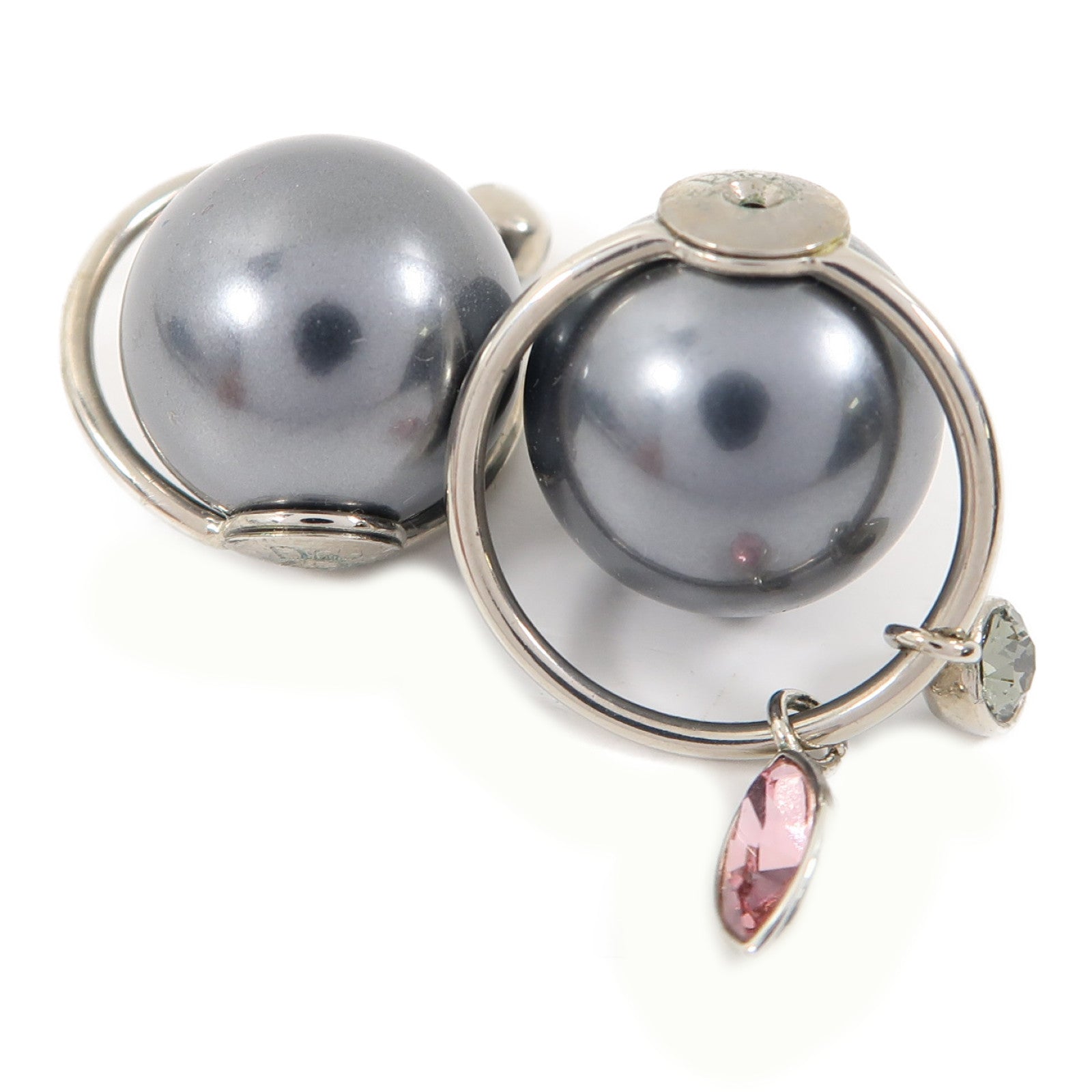 Dior 金屬/PVC Earrings耳環黑色/銀色/粉紅色