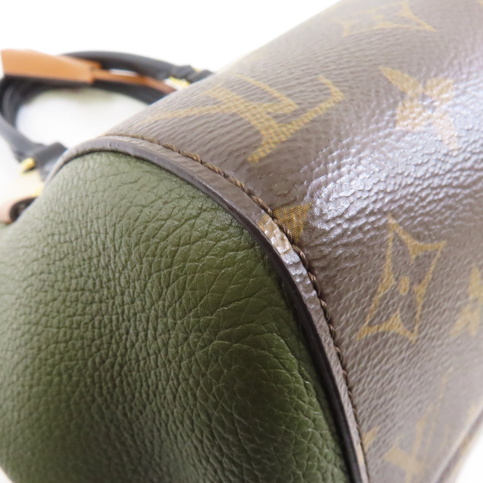 LOUIS VUITTON Monogram Fold Tote金扣手挽肩背兩用袋啡色/綠色/米色