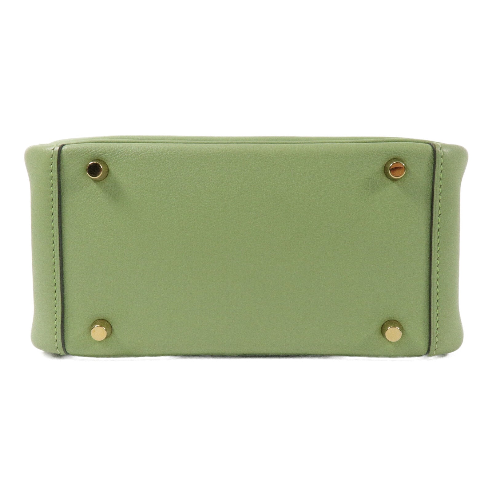 HERMES Swift皮革Mini Lindy手挽肩背兩用袋Vert Criquet