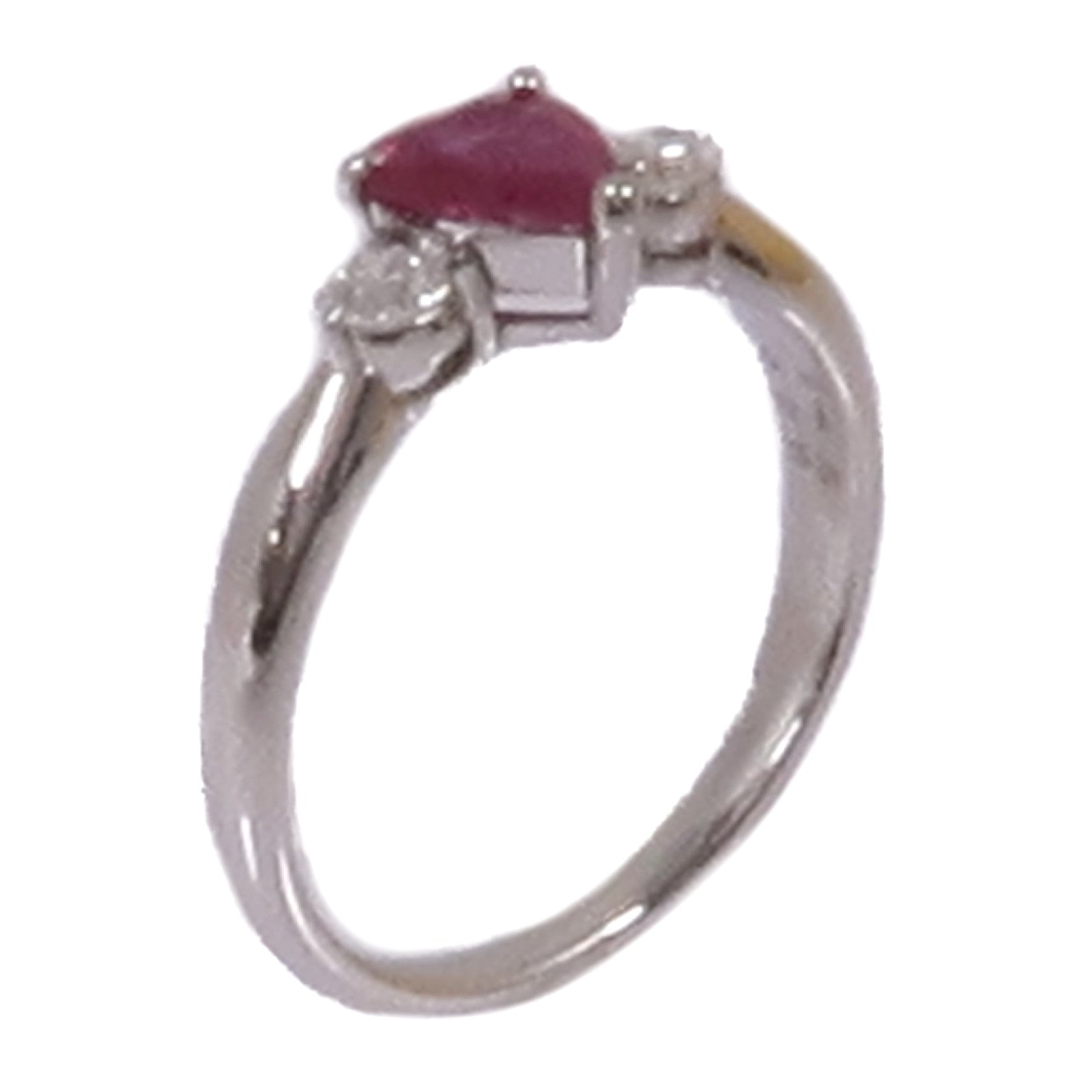 JEWELRY PT900鉑金Ruby/Diamond Ring紅寶石/鑽石戒指US#5.5