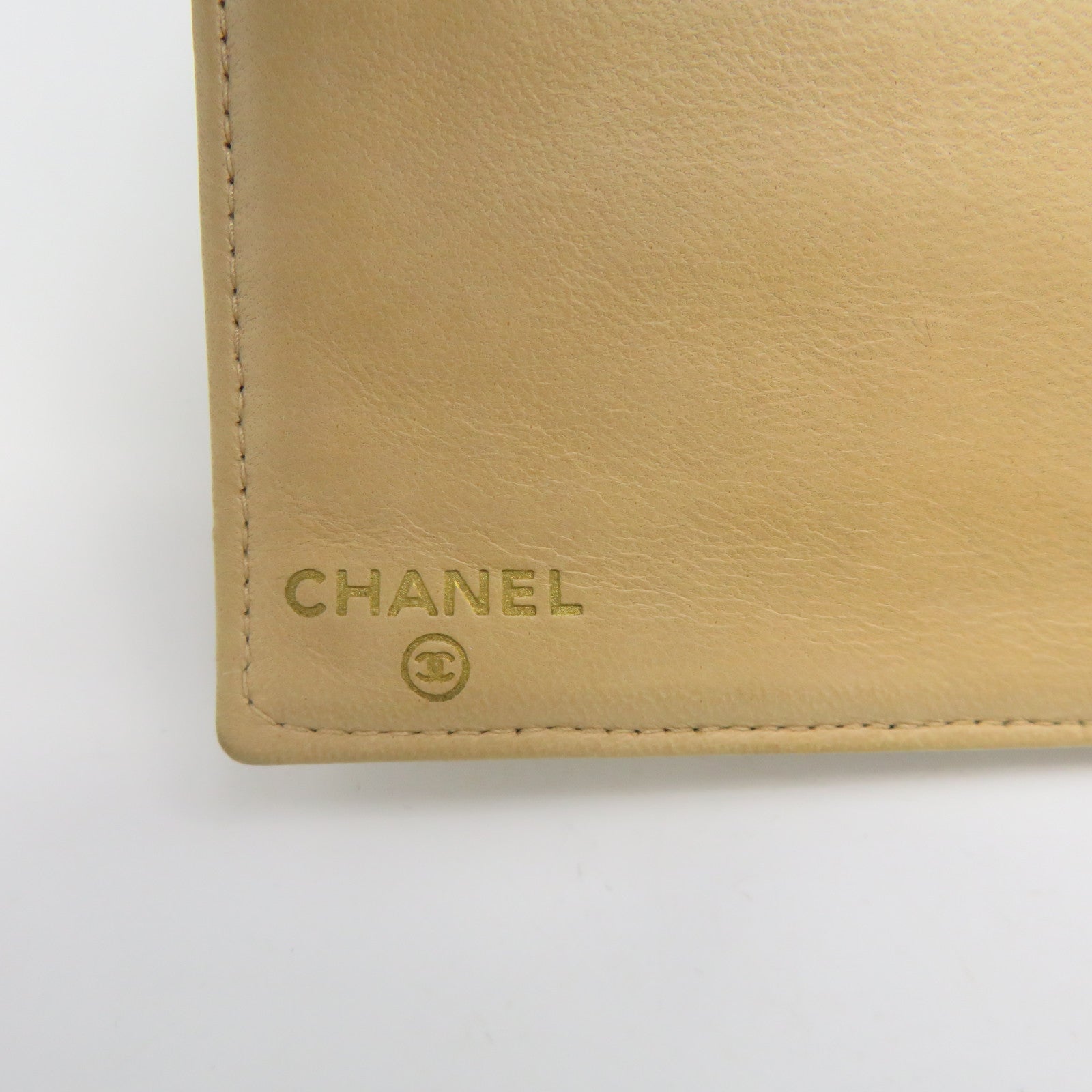 CHANEL Caviar Leather Long Wallet Gold Buckle Long Wallet Apricot