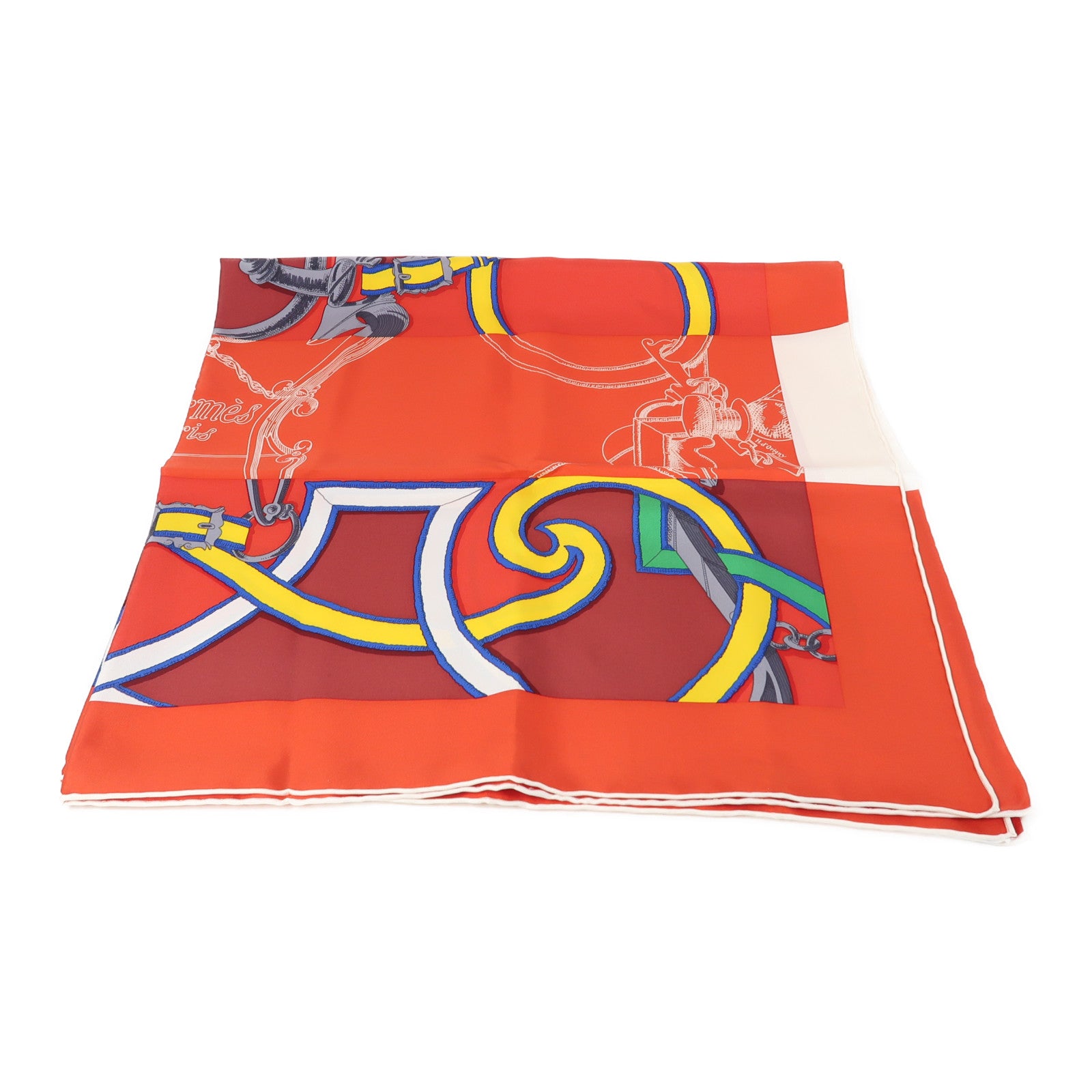 HERMES 絲質Scarf 90x90絲巾紅色