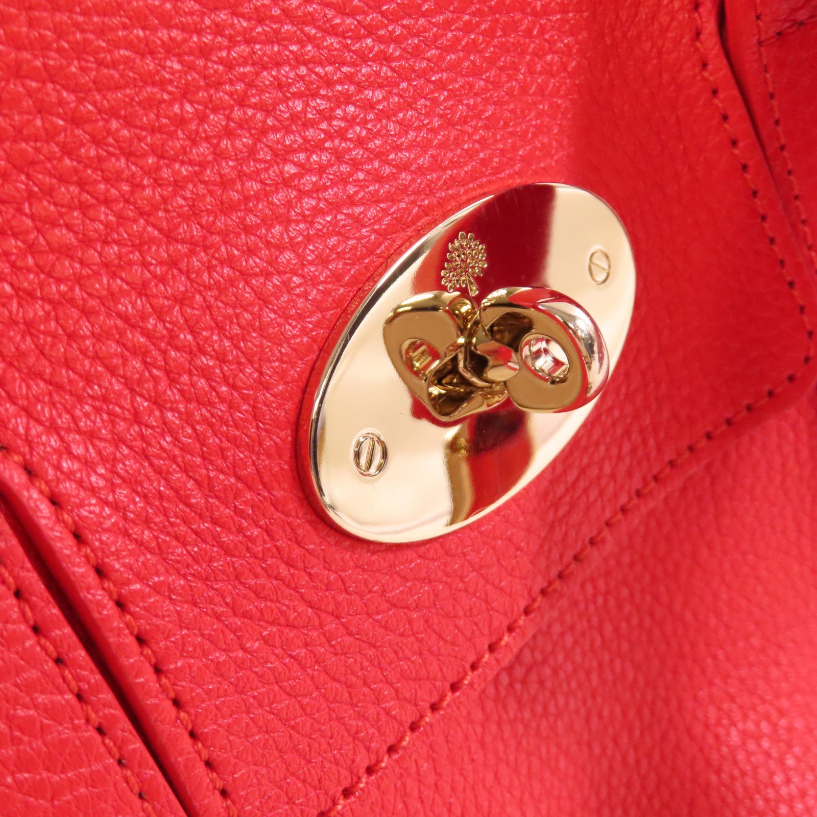 MULBERRY 牛皮皮革2Way Shoulder Bag金扣手挽肩背兩用袋紅色