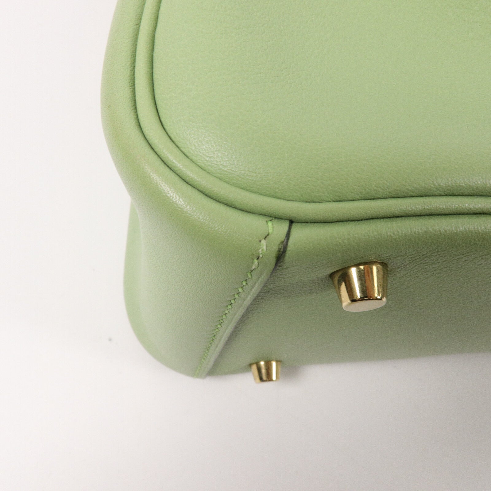 HERMES Swift皮革Mini Lindy手挽肩背兩用袋Vert Criquet