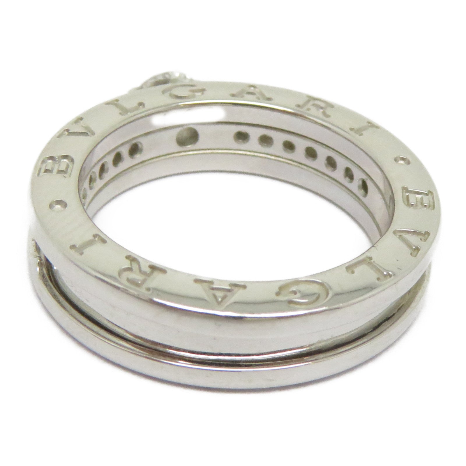 BVLGARI 18K白金Solitaire Diamond Ring鑽石戒指Bvlgari#50/US#5.25
