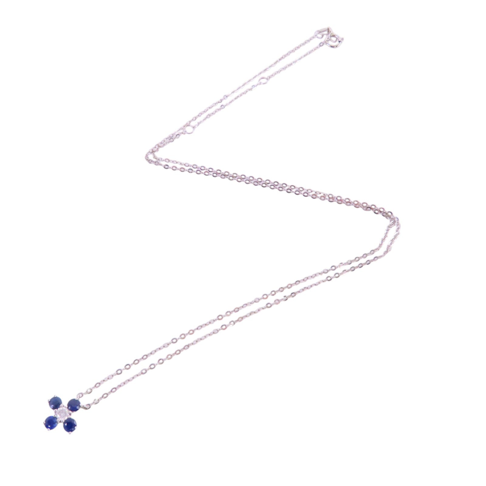 JEWELRY 18K白金/藍寶石/鑽石Sapphire Diamond Necklace項鏈