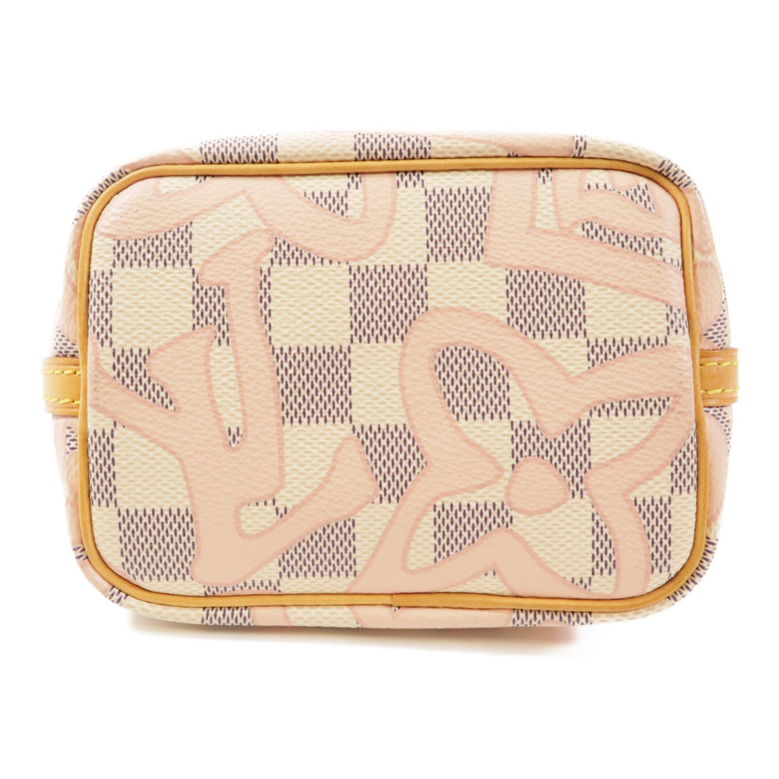 LOUIS VUITTON LV Nano Noe Shoulder Bag N60052 Damier Azur Tahitenne Pink/White