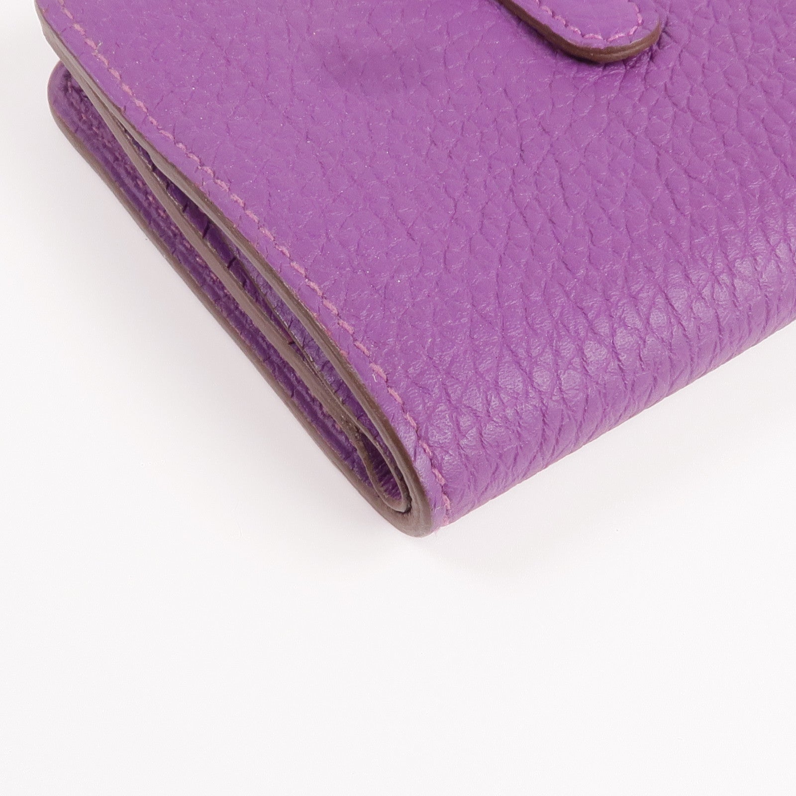 HERMES Clemence皮革Dogon Card Case銀扣卡片套Anemone