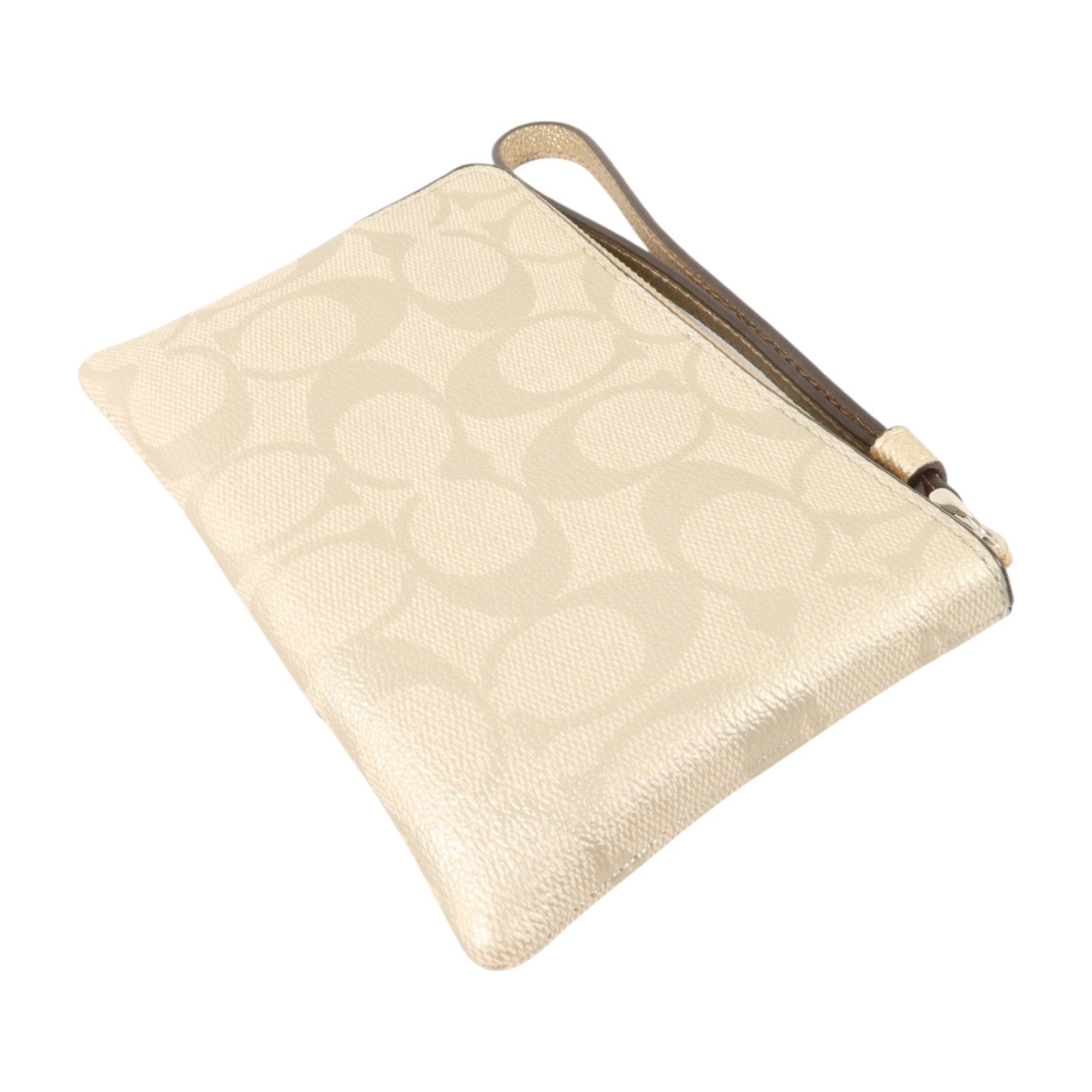 COACH 塗層帆布Wristlet Wallet銀扣小袋