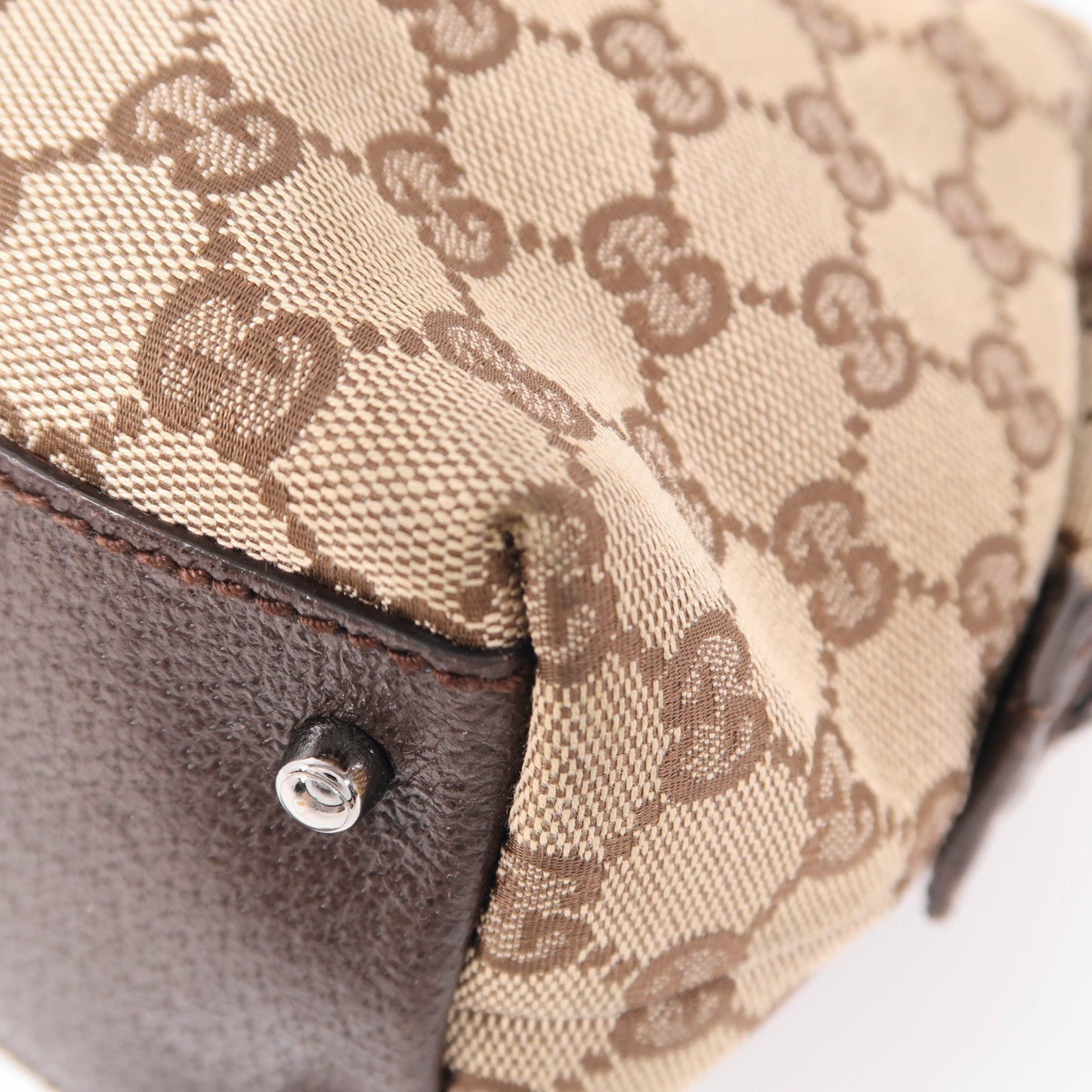 GUCCI GG Hand Bag 113009 Canvas Brown