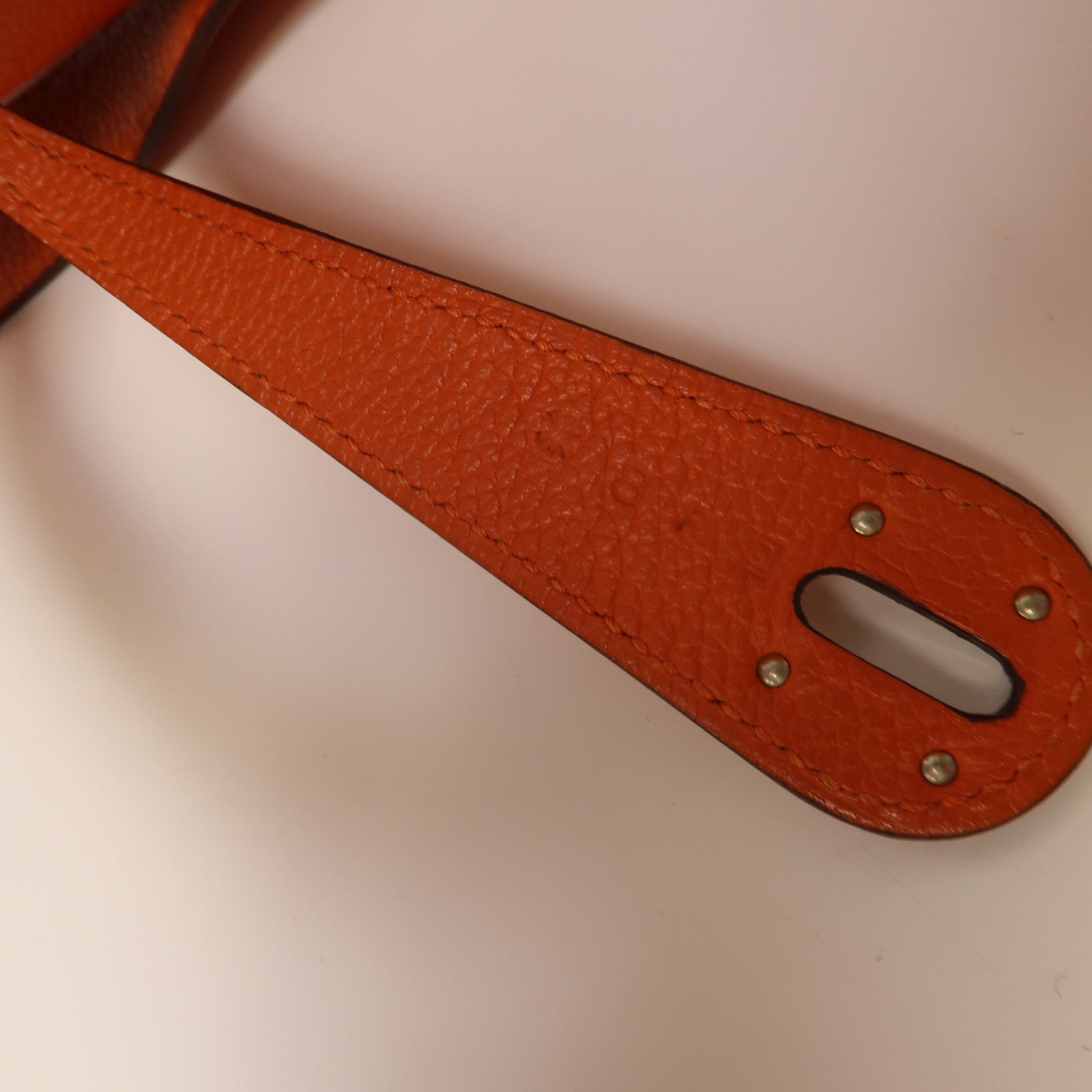 HERMES Evercolor皮革Lindy 30銀扣手挽肩背兩用袋橙色