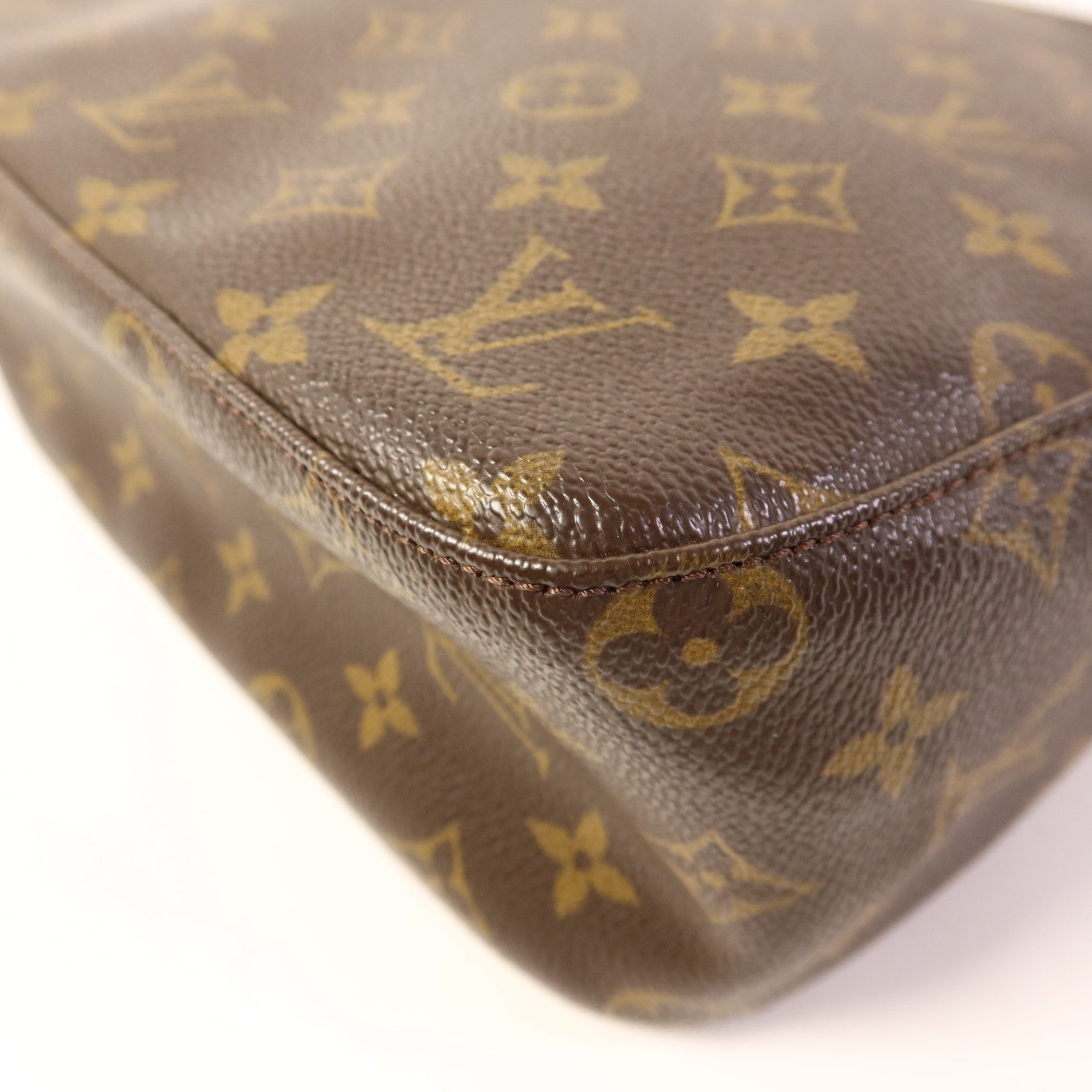 LOUIS VUITTON Monogram Looping MM金扣肩背袋棕色