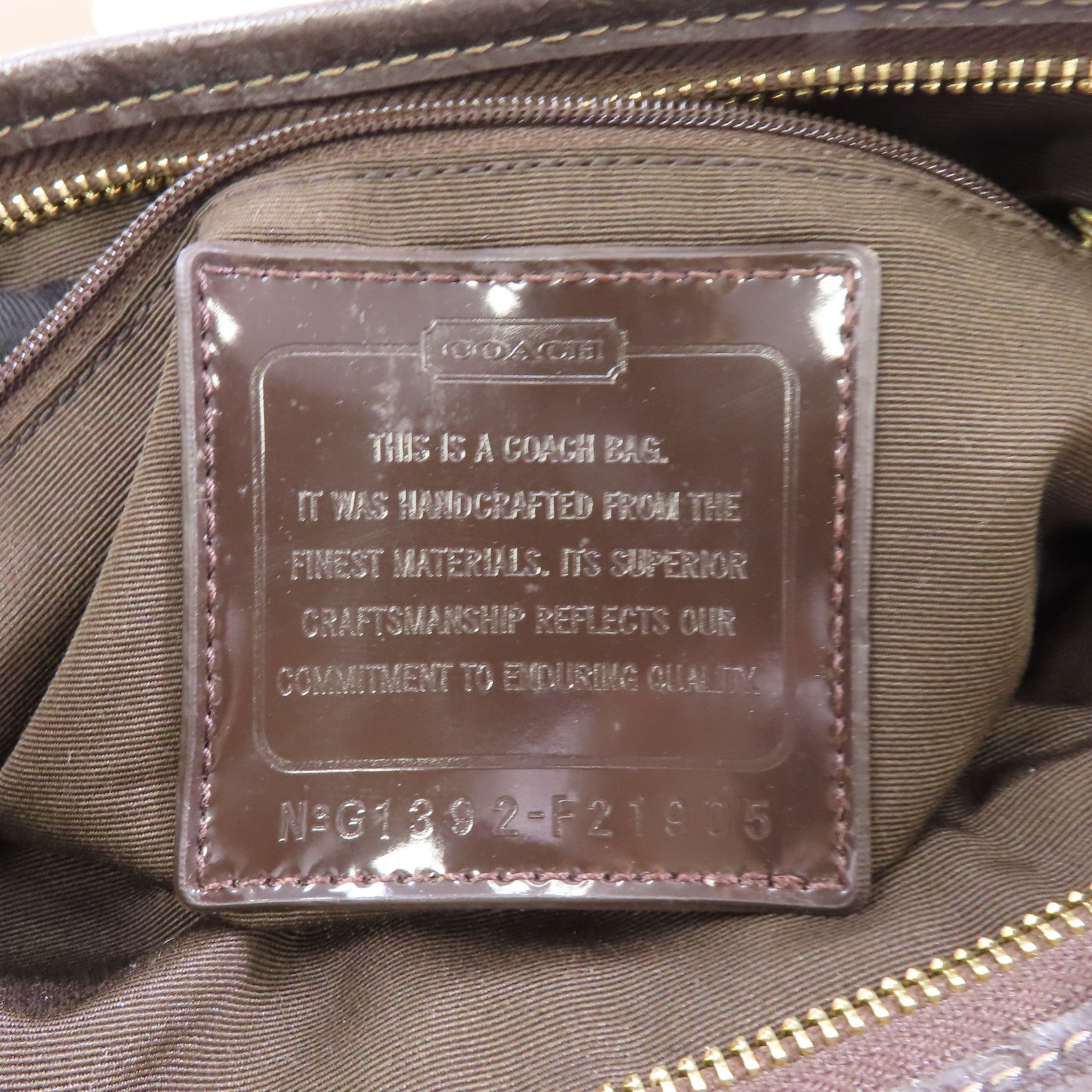 COACH 帆布Shoulder Bag金扣肩背袋棕色