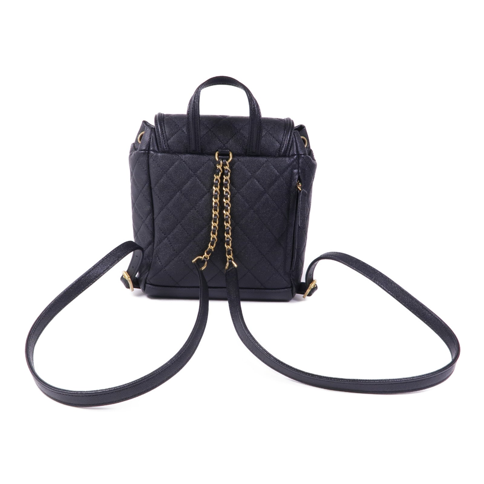 CHANEL 【激減優惠】牛皮皮革Backpack金扣背包