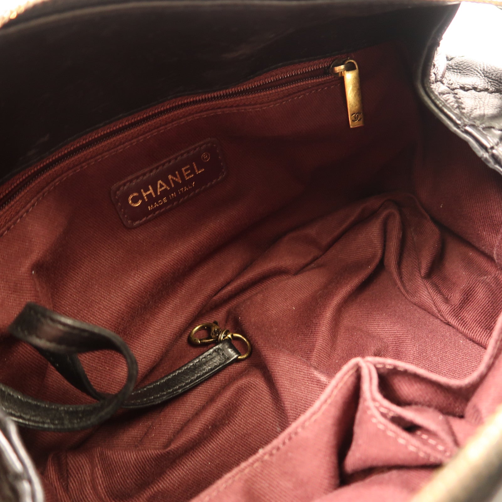 CHANEL 牛皮皮革2Way Shoulder Bag金扣鏈帶手挽肩背兩用袋黑色