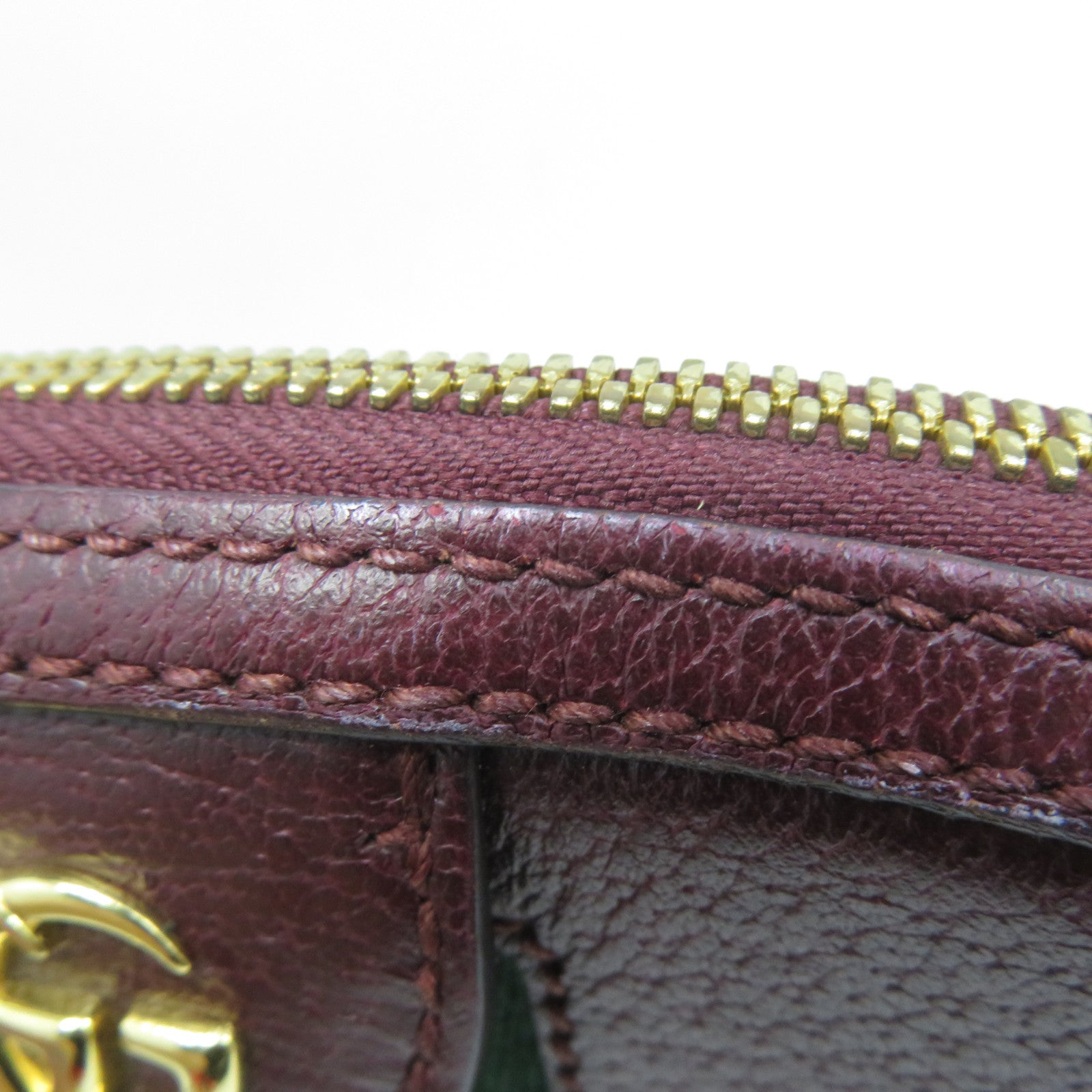 GUCCI 【清倉大減價】牛皮皮革Ophidia GG金扣肩背袋啡色