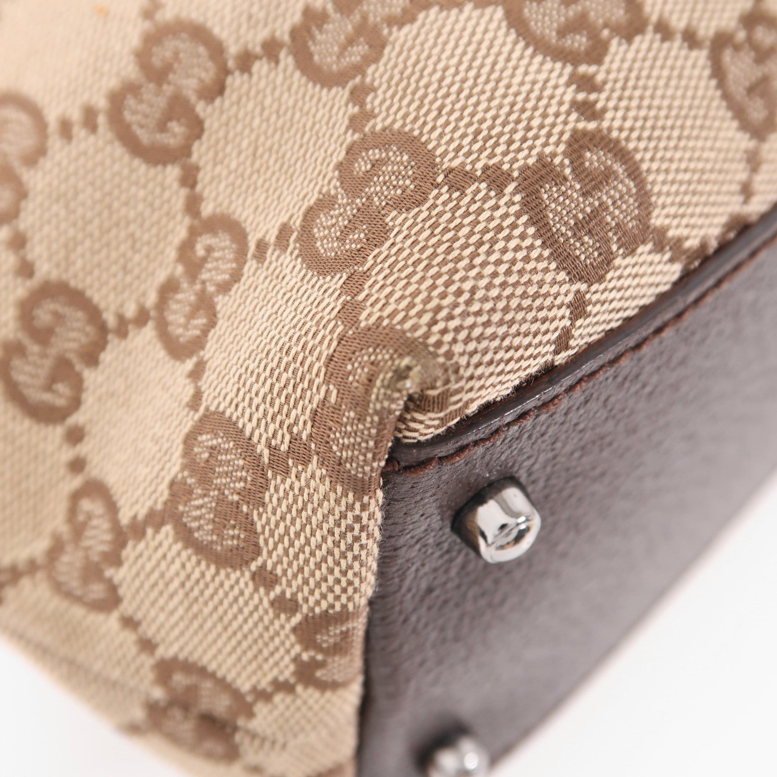 GUCCI GG Hand Bag 113009 Canvas Brown