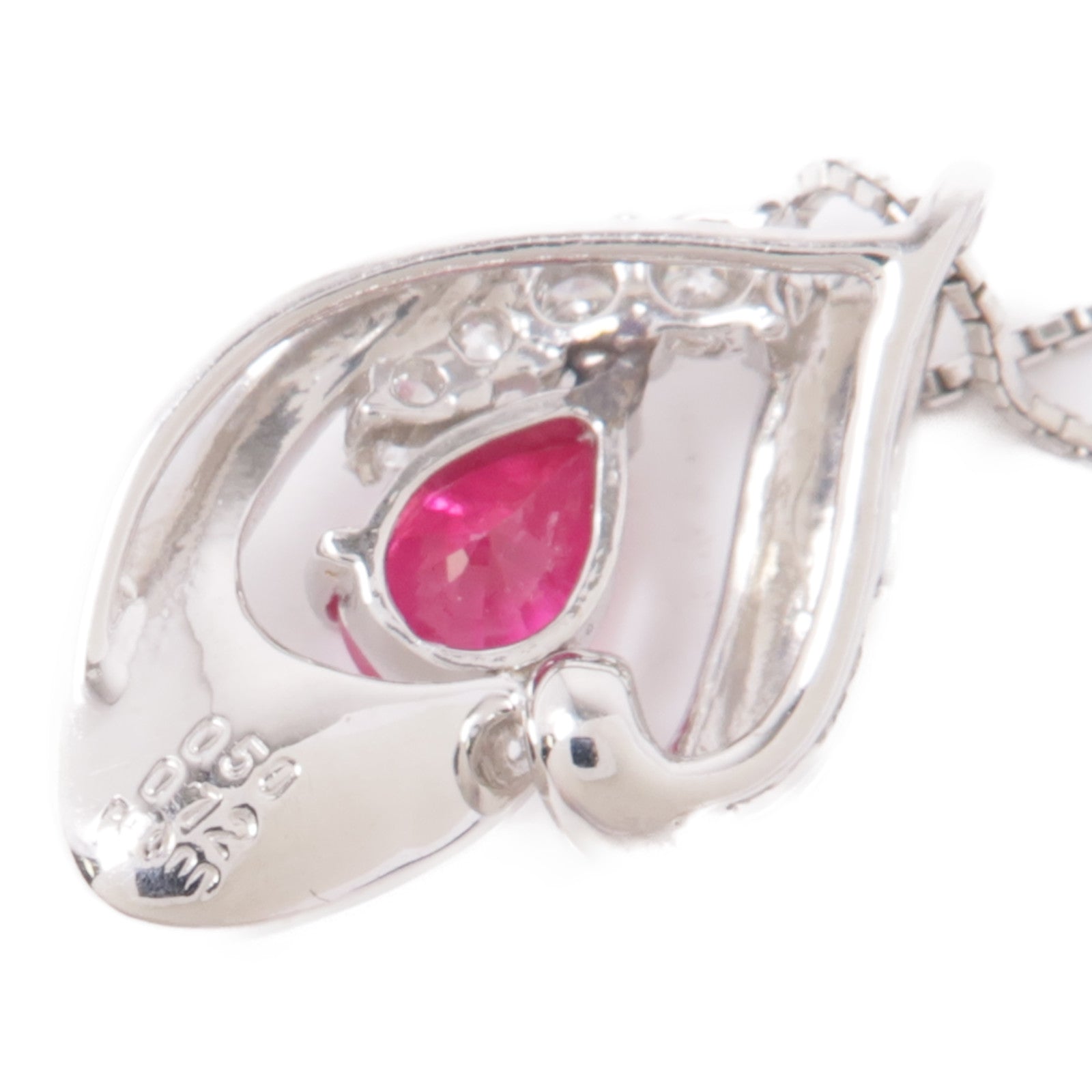 JEWELRY 【激減優惠】PT900/PT850鉑金Ruby/Diamond Necklace紅寶石/鑽石項鍊