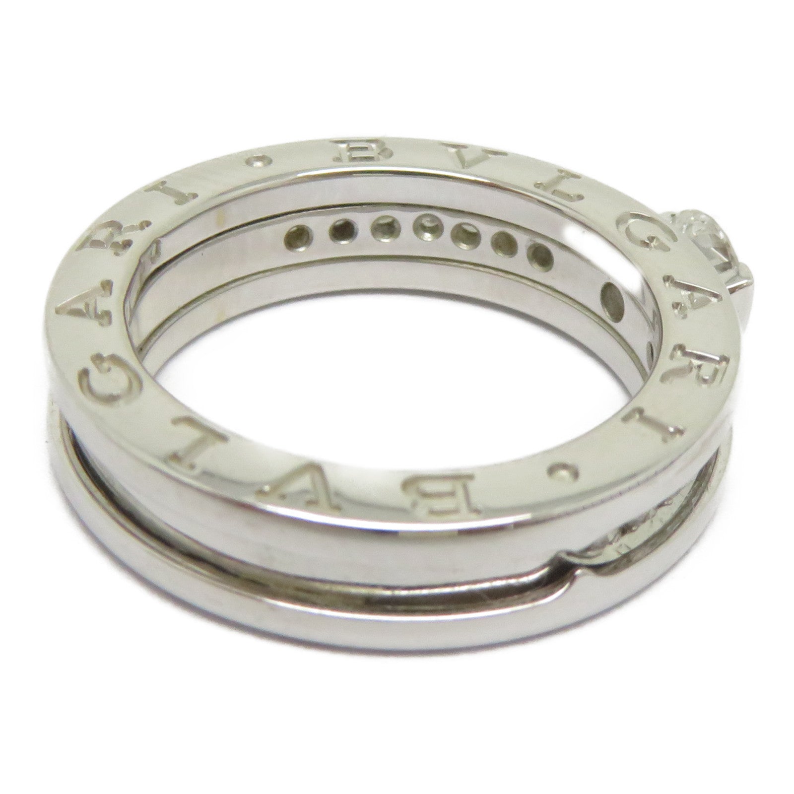 BVLGARI 18K白金Solitaire Diamond Ring鑽石戒指Bvlgari#50/US#5.25