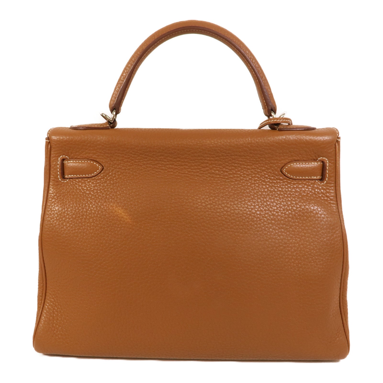 HERMES Clemence皮革Kelly 32手挽肩背兩用袋Gold