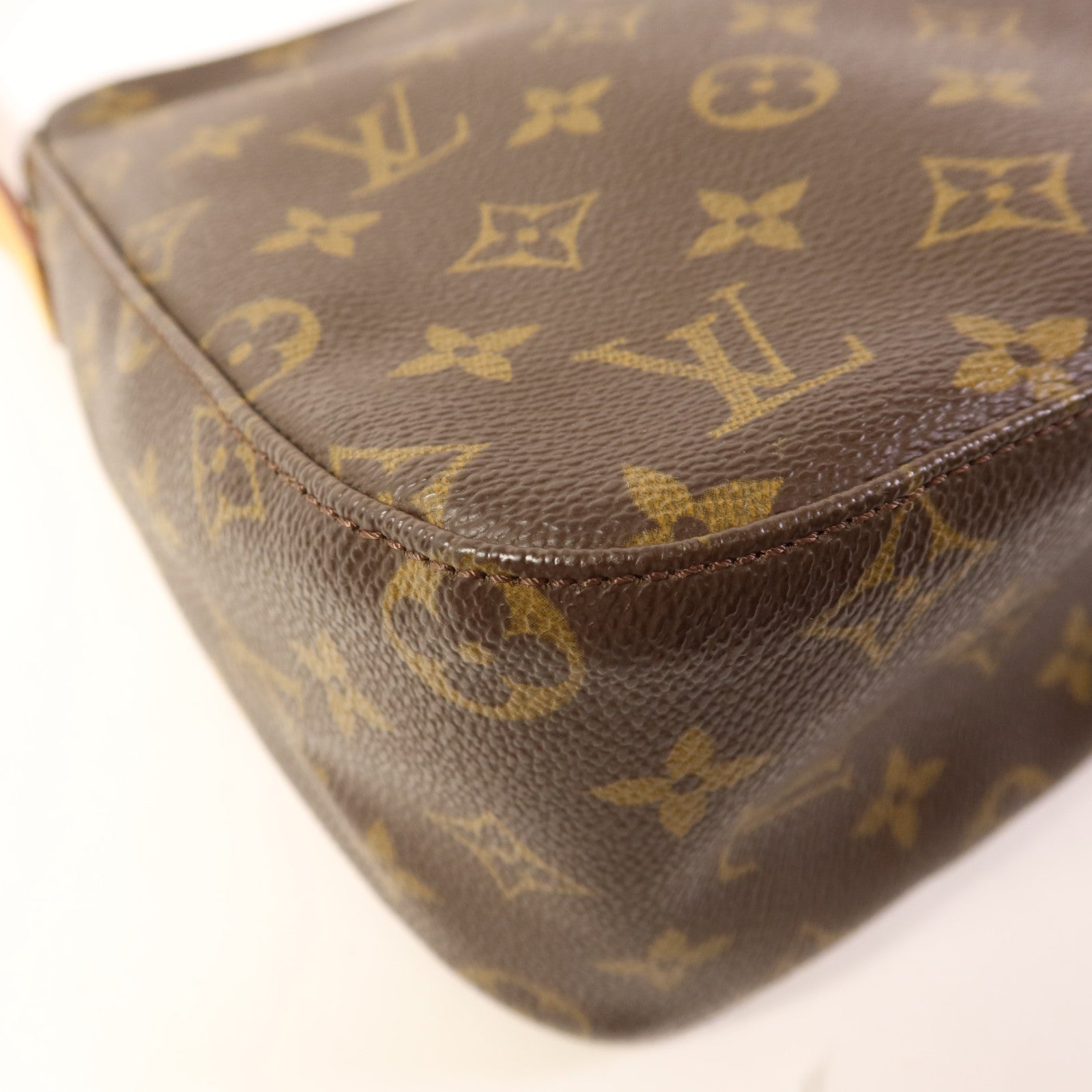 LOUIS VUITTON Monogram Looping MM金扣肩背袋棕色