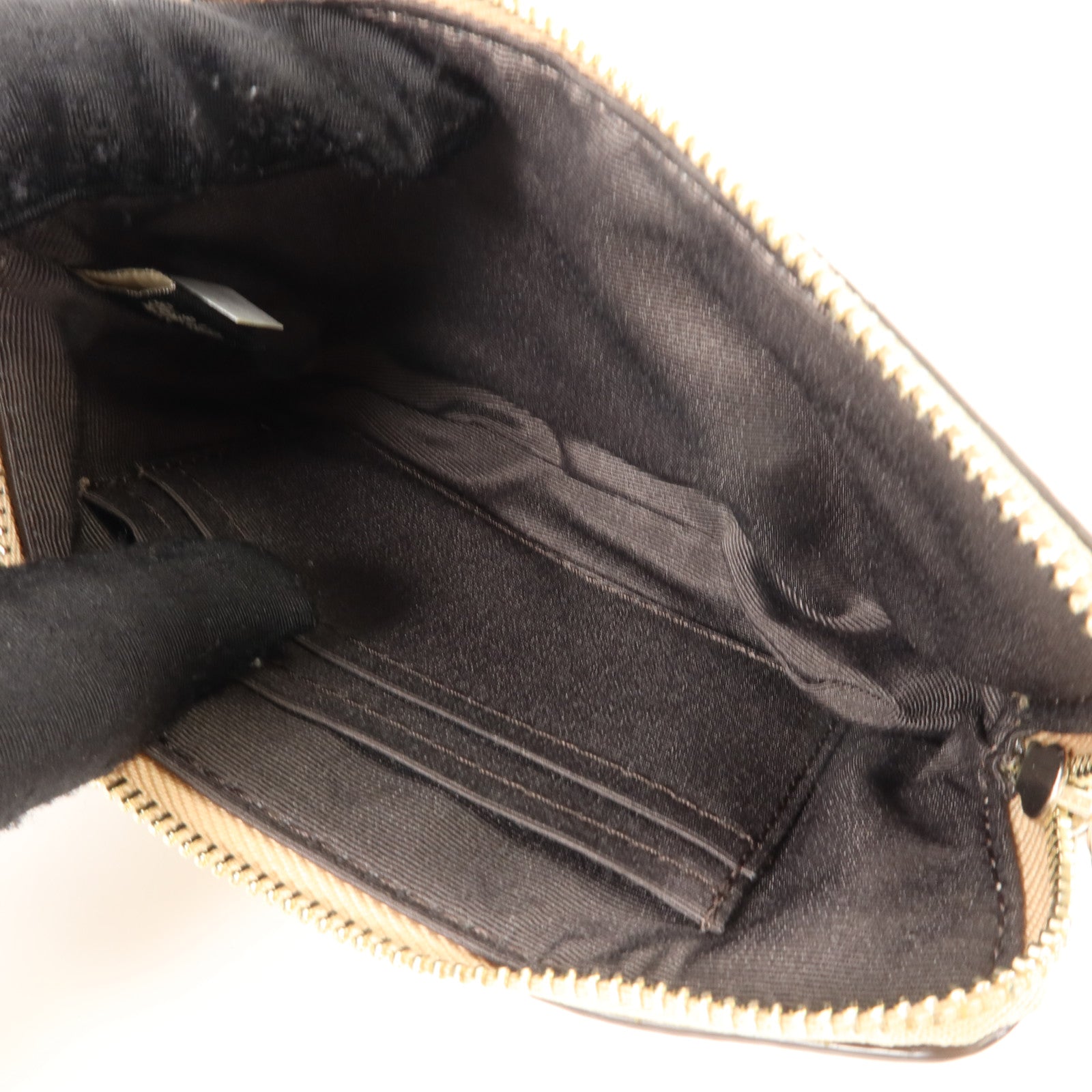 COACH 塗層帆布Wristlet Wallet銀扣小袋