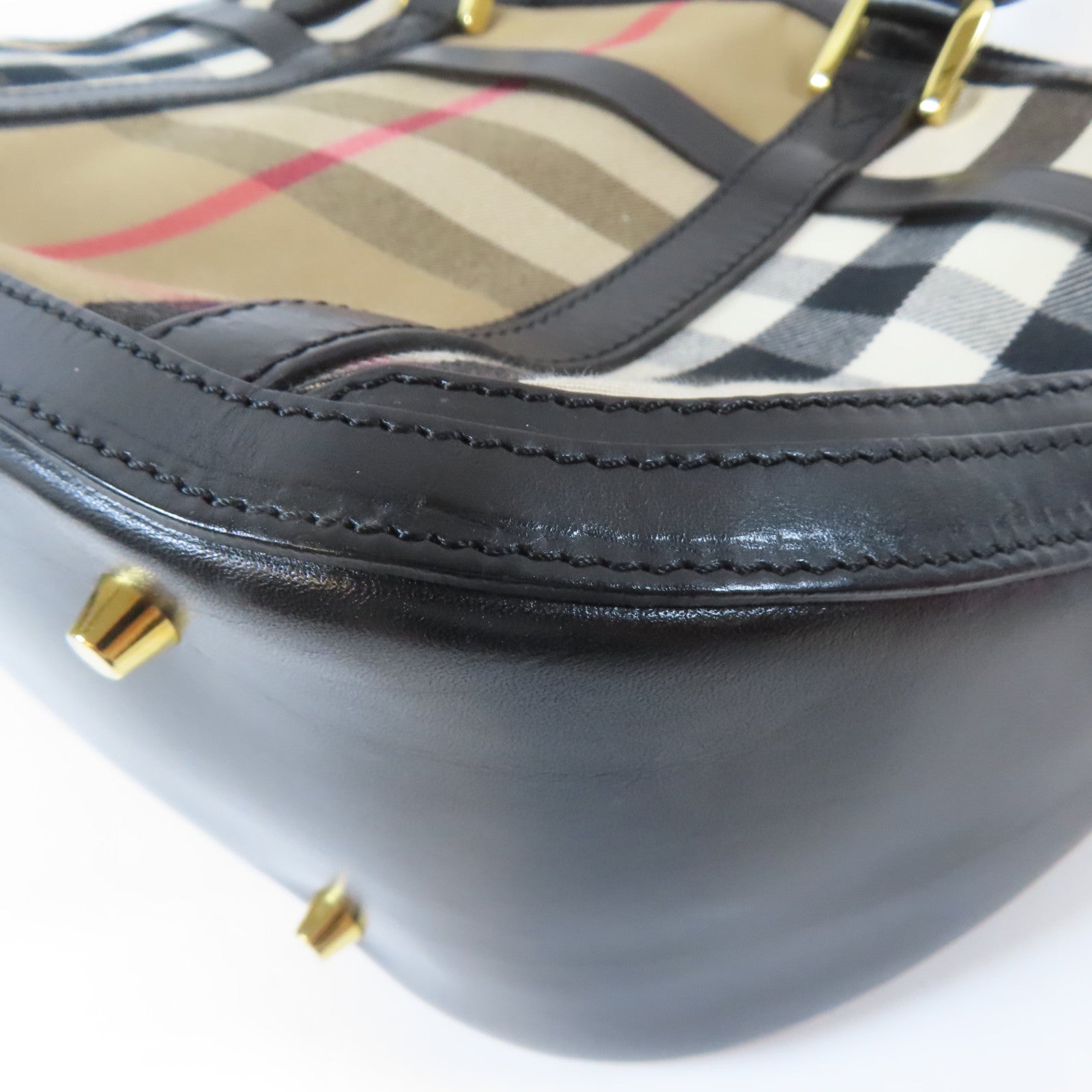 BURBERRY 帆布Shoulder Bag金扣肩背袋啡色