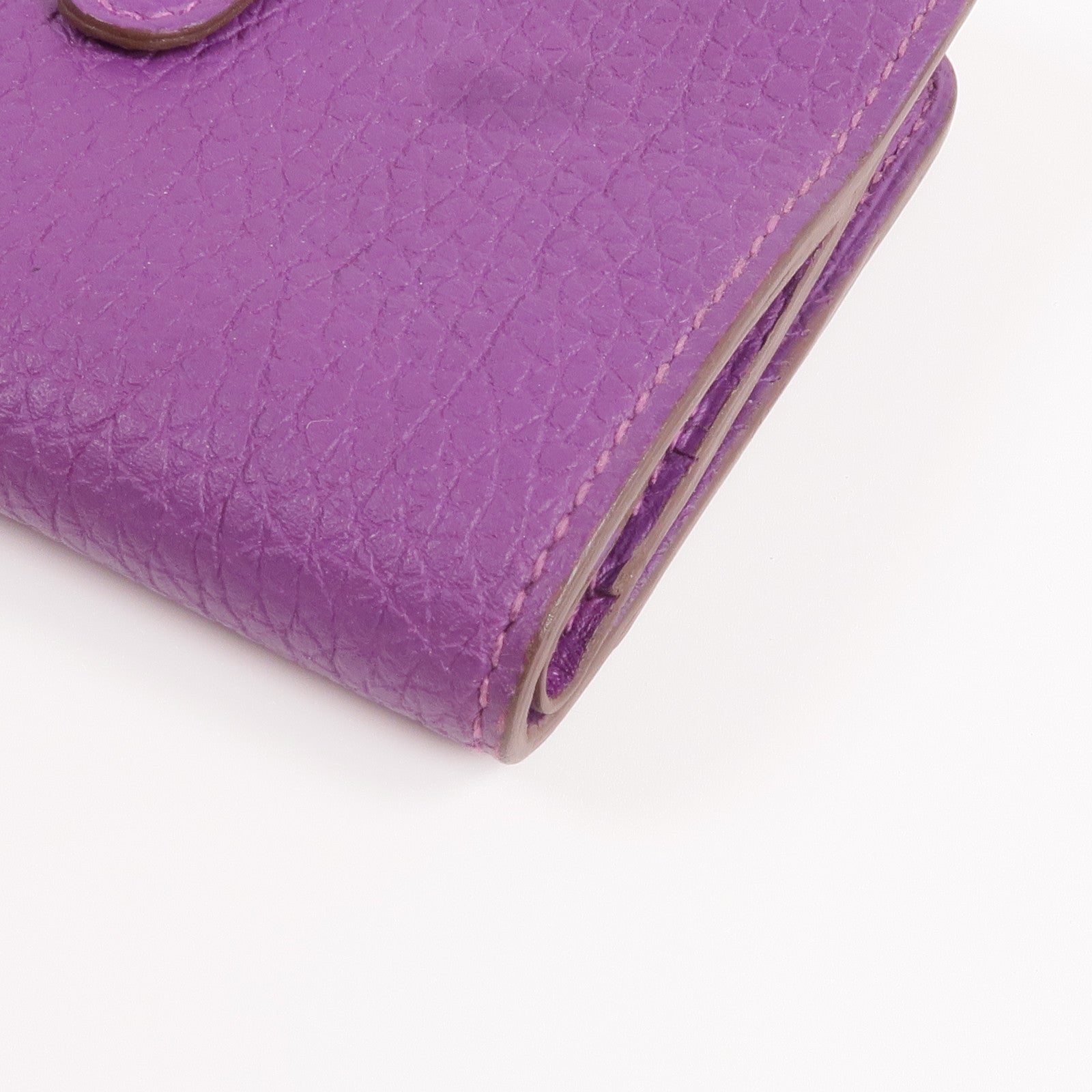 HERMES Clemence皮革Dogon Card Case銀扣卡片套Anemone