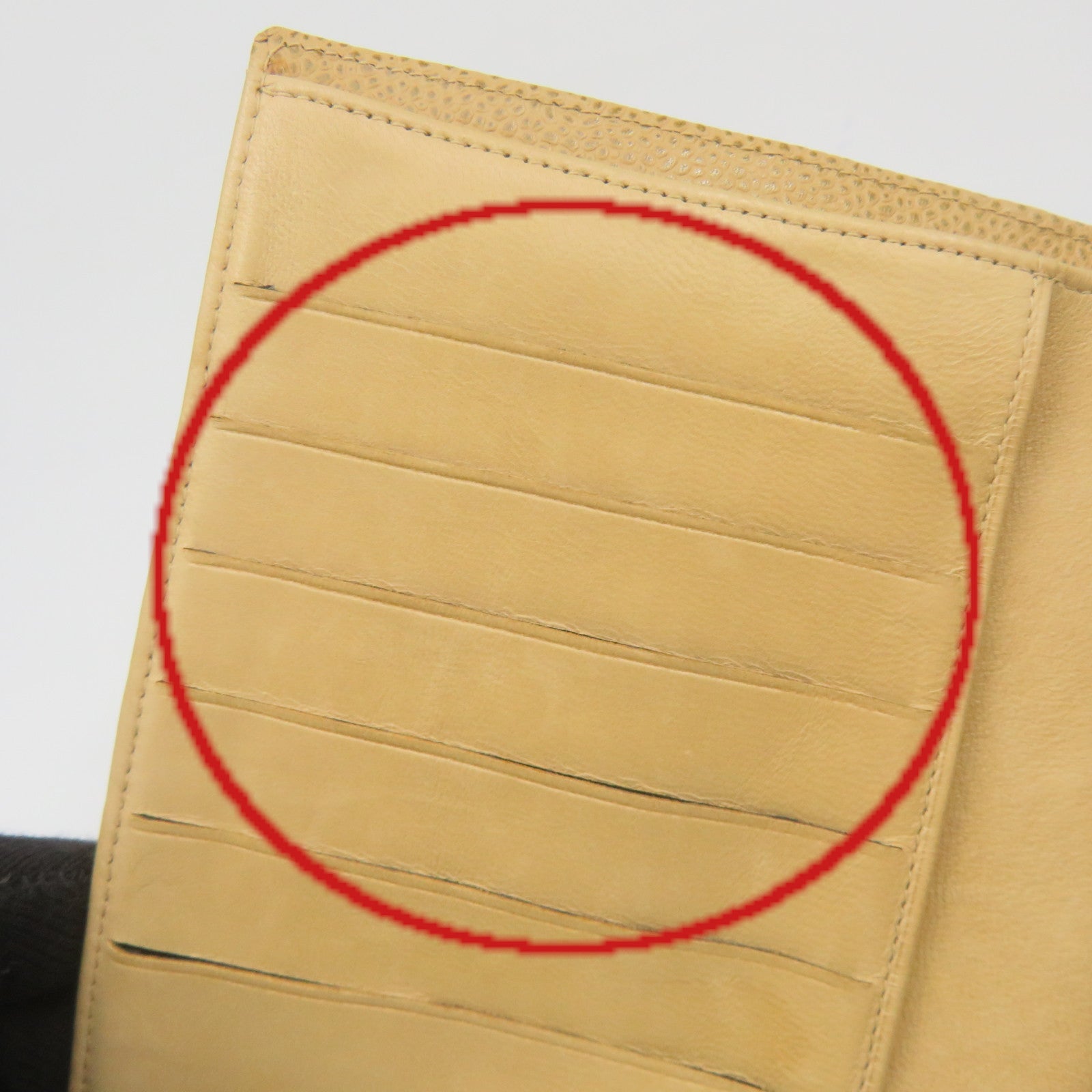 CHANEL Caviar Leather Long Wallet Gold Buckle Long Wallet Apricot
