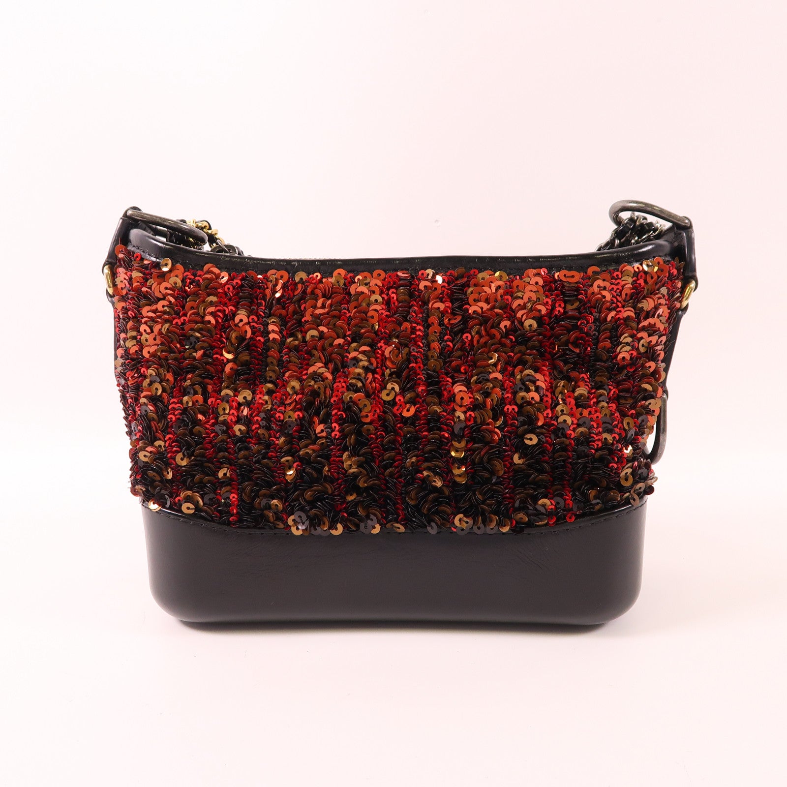 CHANEL 珠片/牛皮皮革Gabrielle Small鏈帶肩背袋