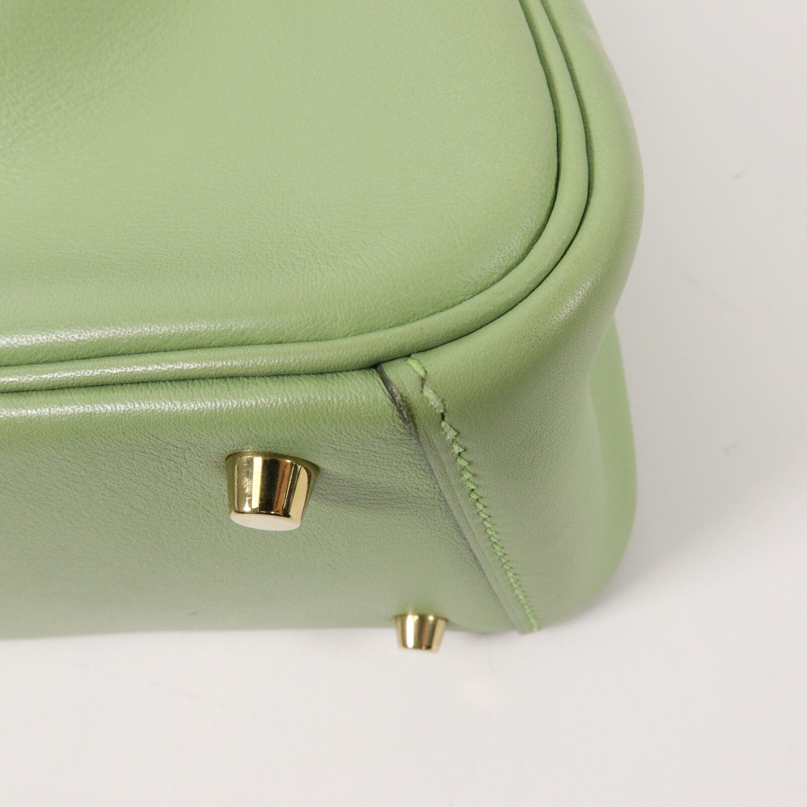 HERMES Swift皮革Mini Lindy手挽肩背兩用袋Vert Criquet