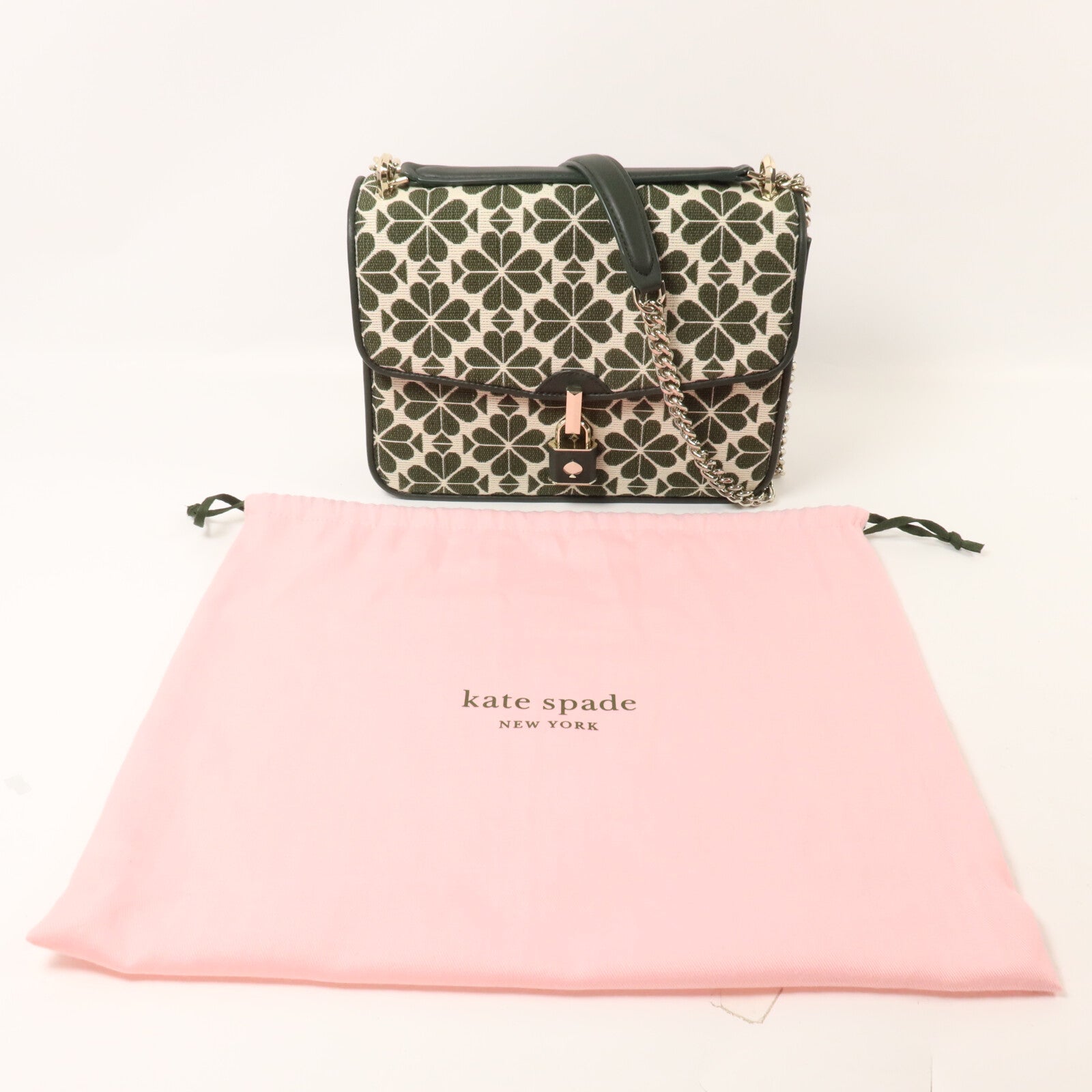 Kate Spade 帆布Flower Jack & Uard Locket鏈帶肩背袋