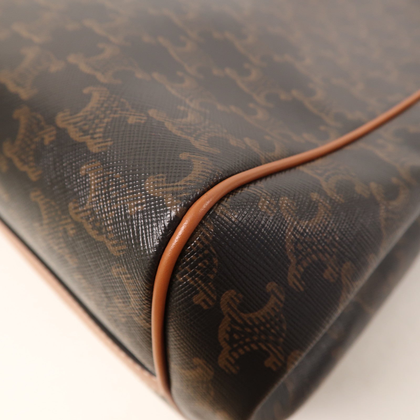CELINE 【激減優惠】塗層帆布Shoulder Bag金扣肩背袋啡色/黑色