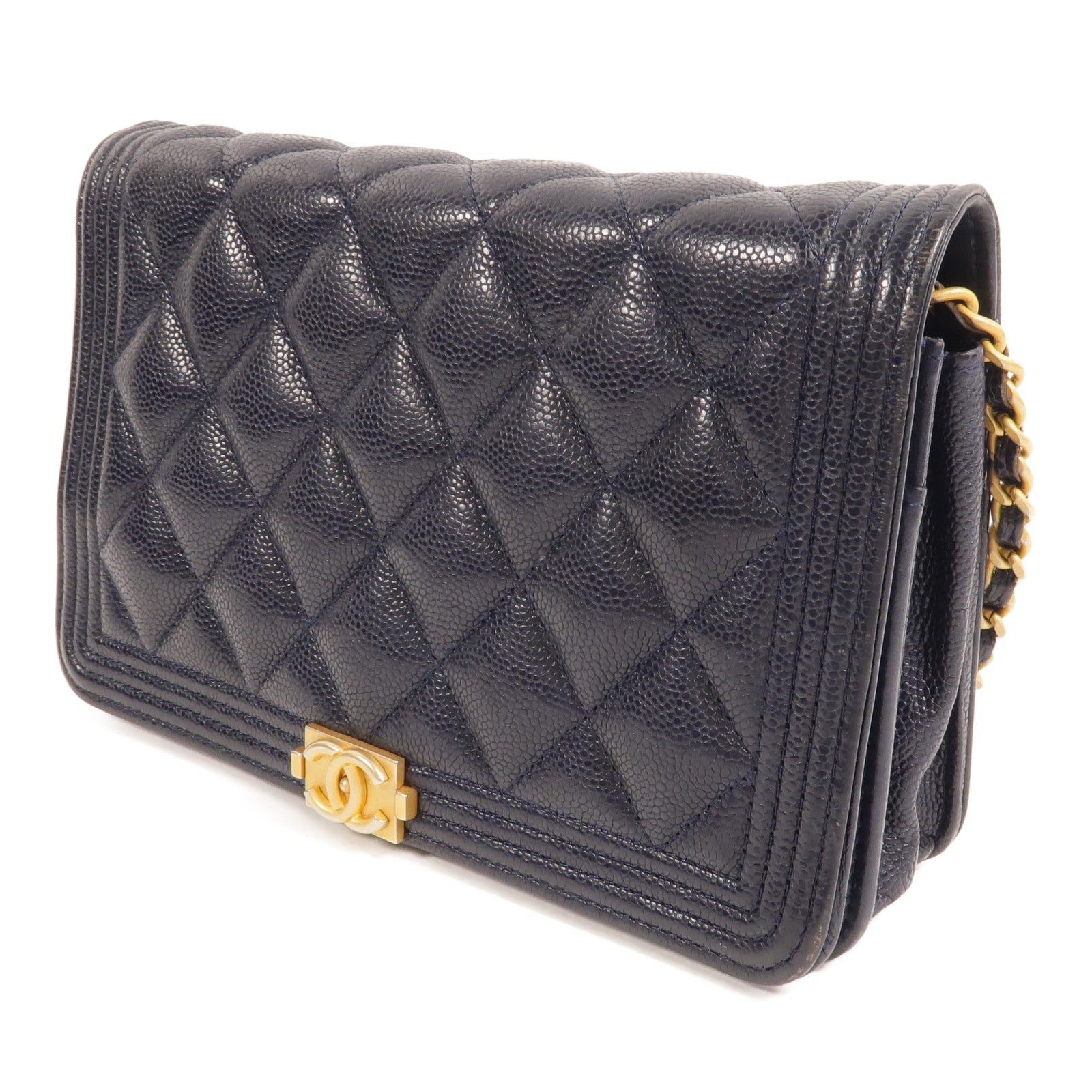 CHANEL 牛皮皮革Boy Chanel Wallet On Chain鏈帶肩背袋