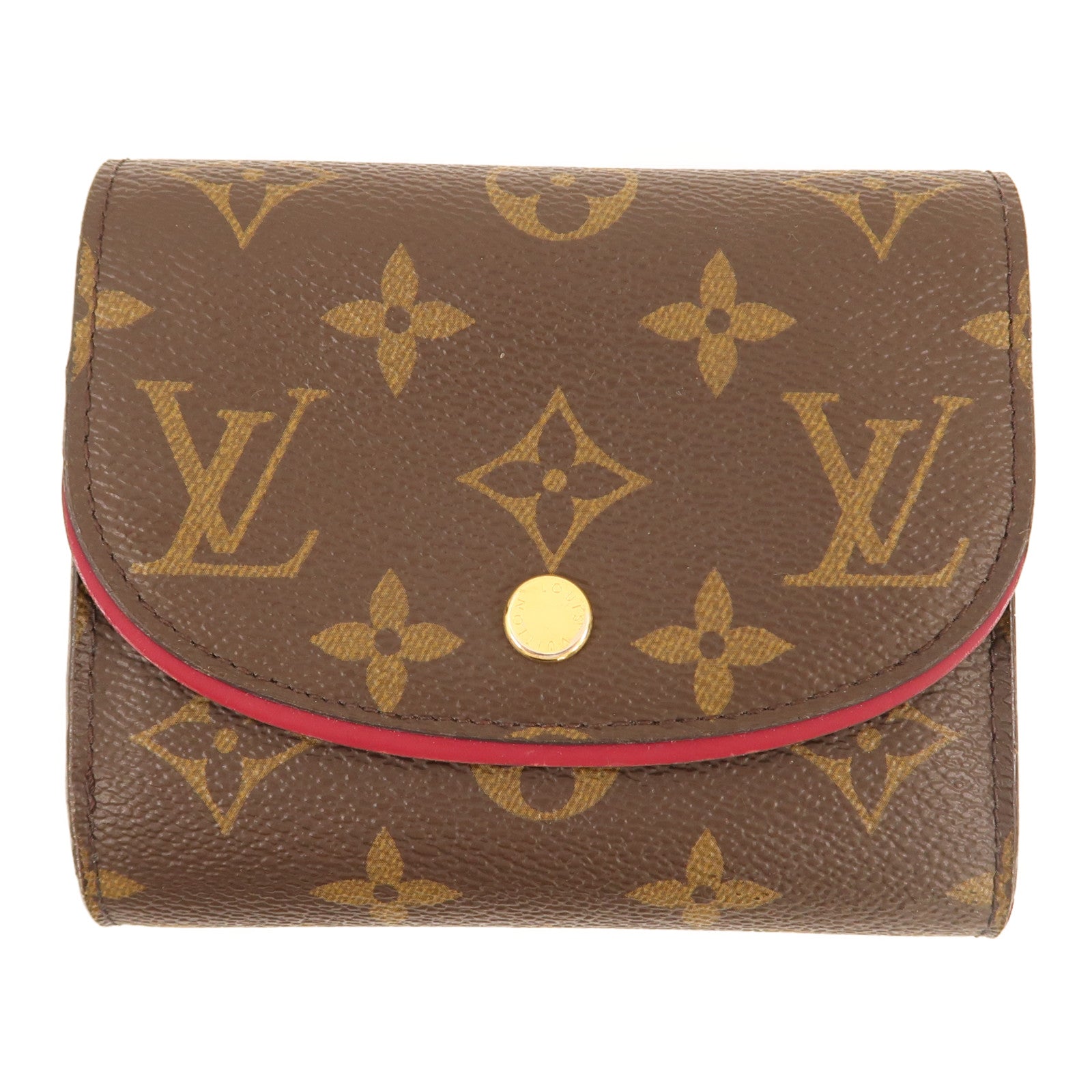 LOUIS VUITTON Monogram Ariane金扣錢包棕色/酒紅色