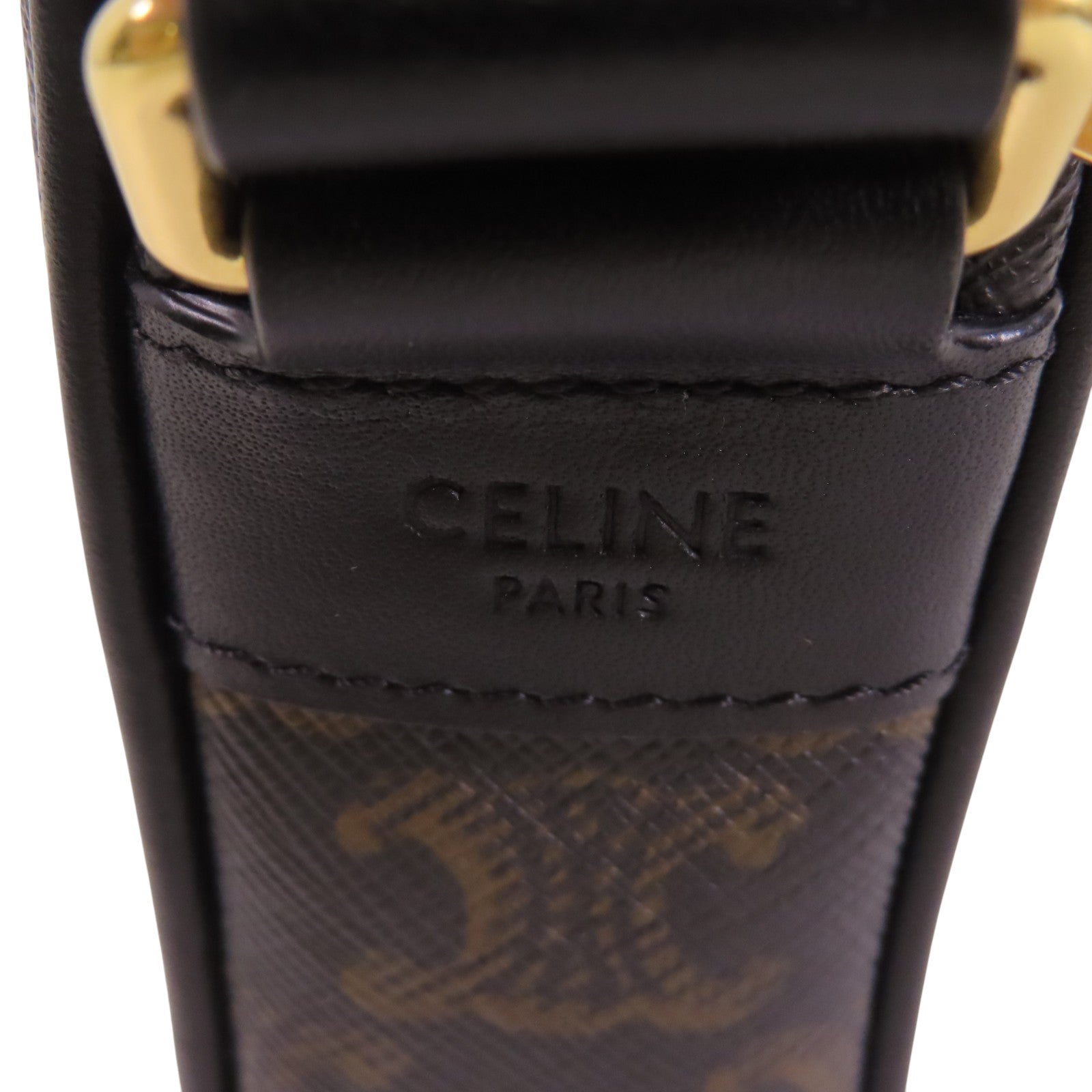CELINE Trionphe塗層帆布Medium Messenger Bag金扣肩背袋