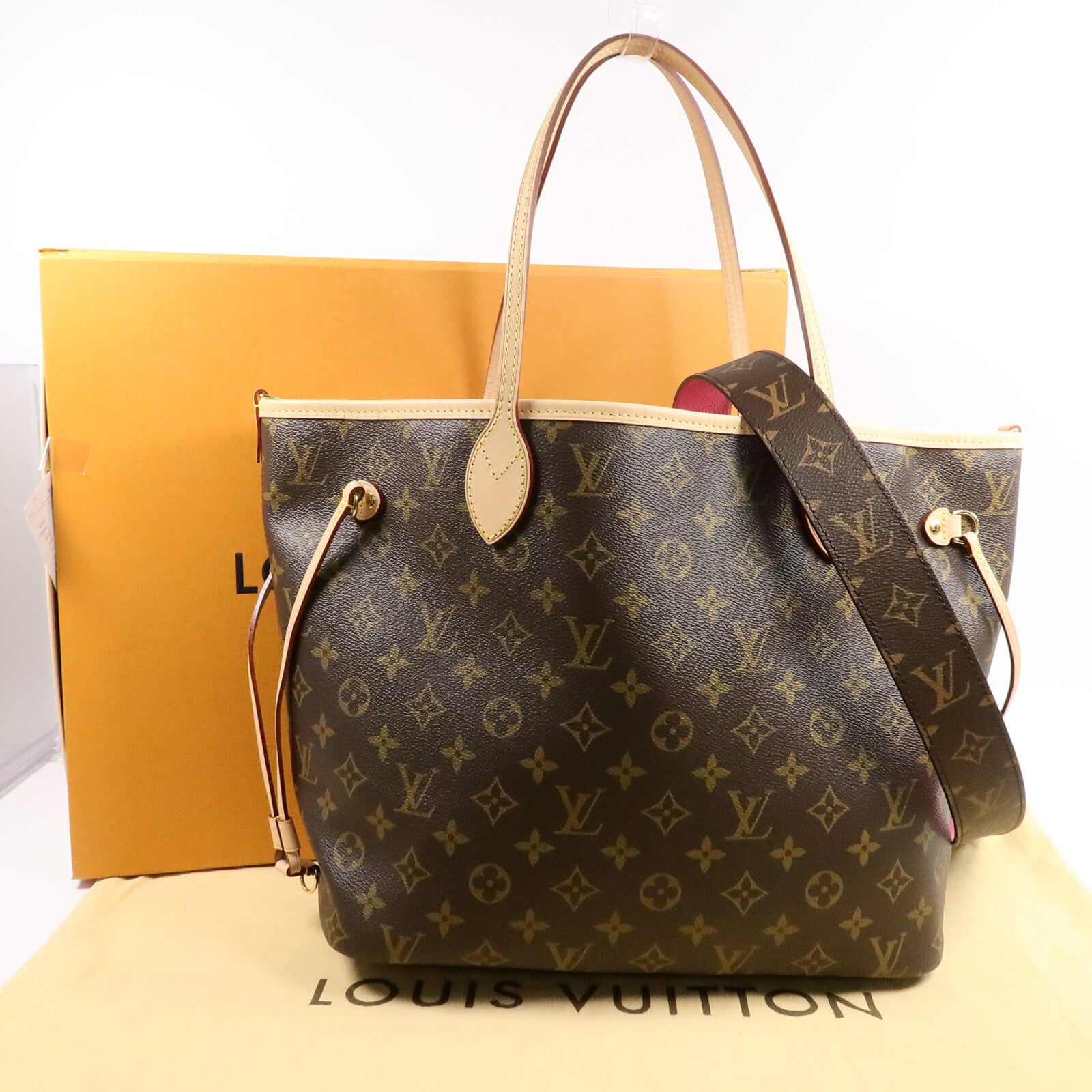 LOUIS VUITTON Monogram Neverfull Bandouliere Inside Out MM手挽肩背兩用袋
