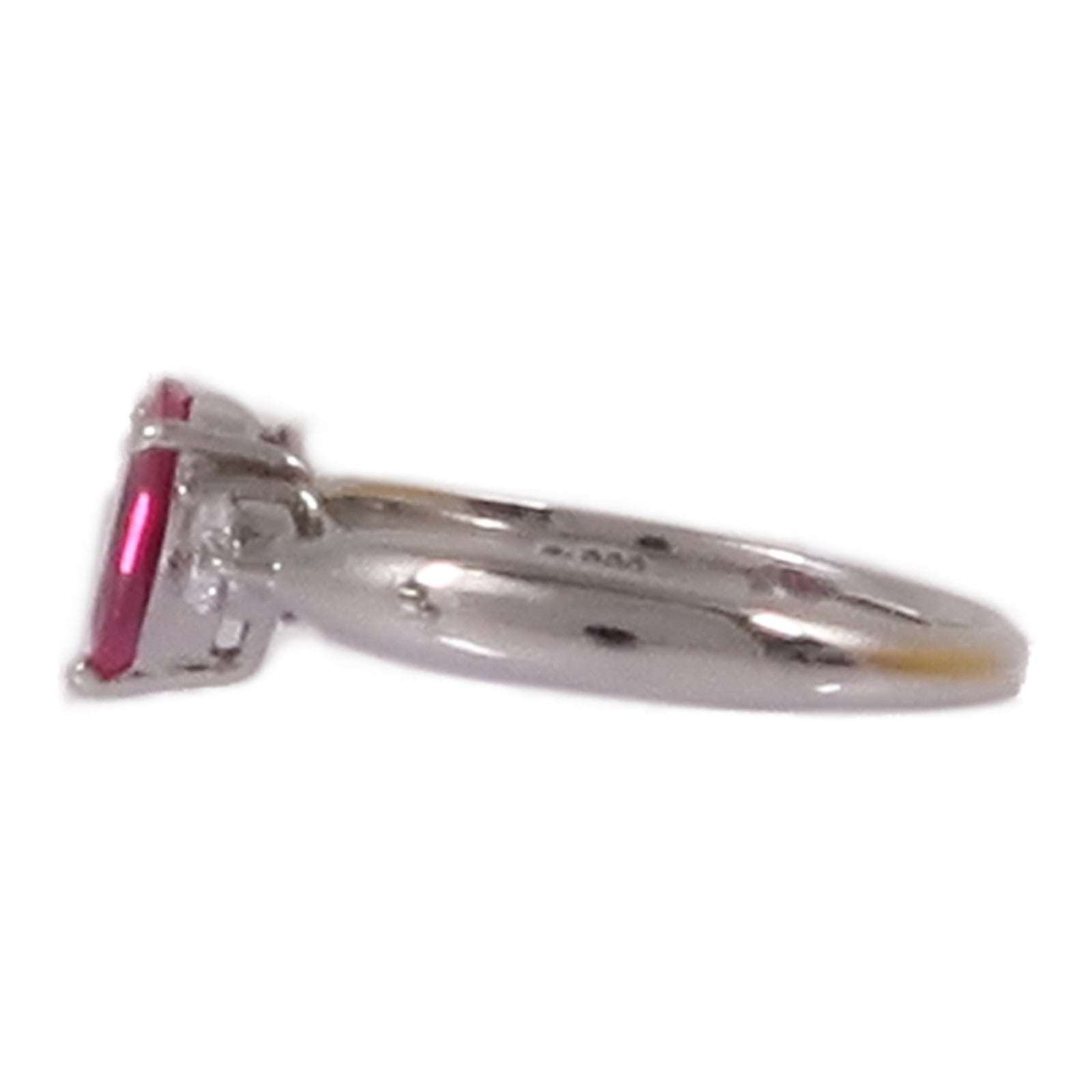JEWELRY PT900鉑金Ruby/Diamond Ring紅寶石/鑽石戒指US#5.5