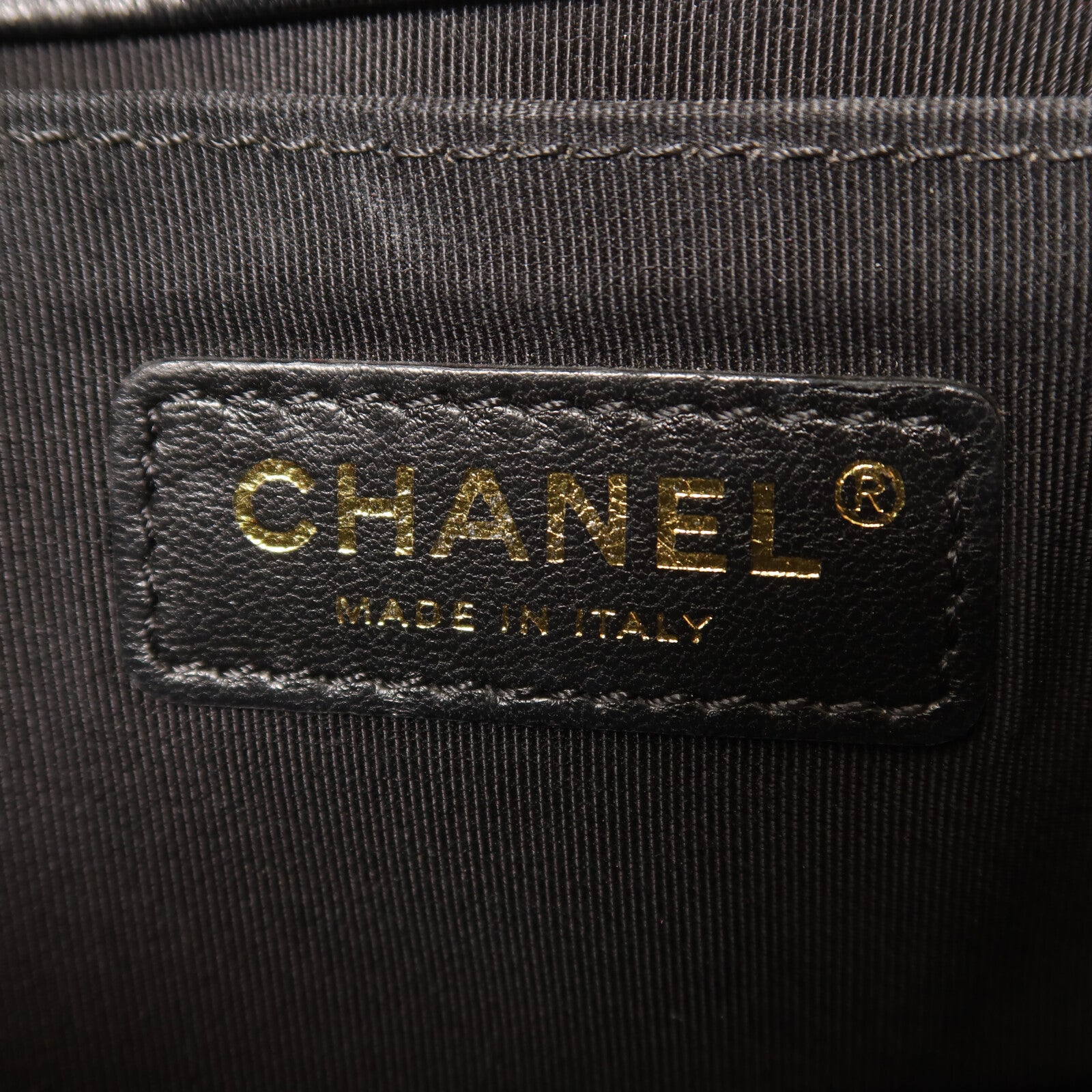 CHANEL 羊皮皮革Boy 20金扣鏈帶肩背袋