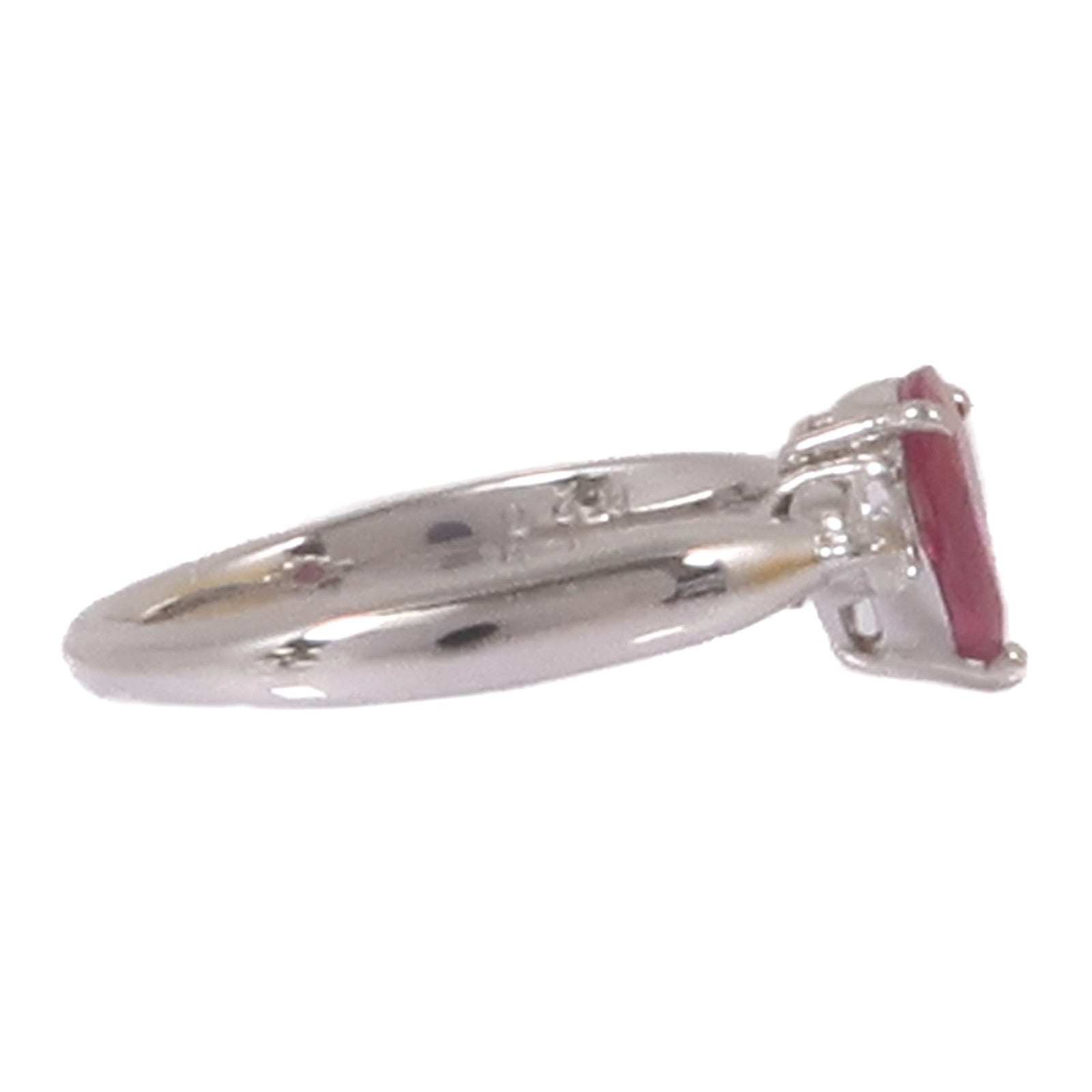 JEWELRY PT900鉑金Ruby/Diamond Ring紅寶石/鑽石戒指US#5.5