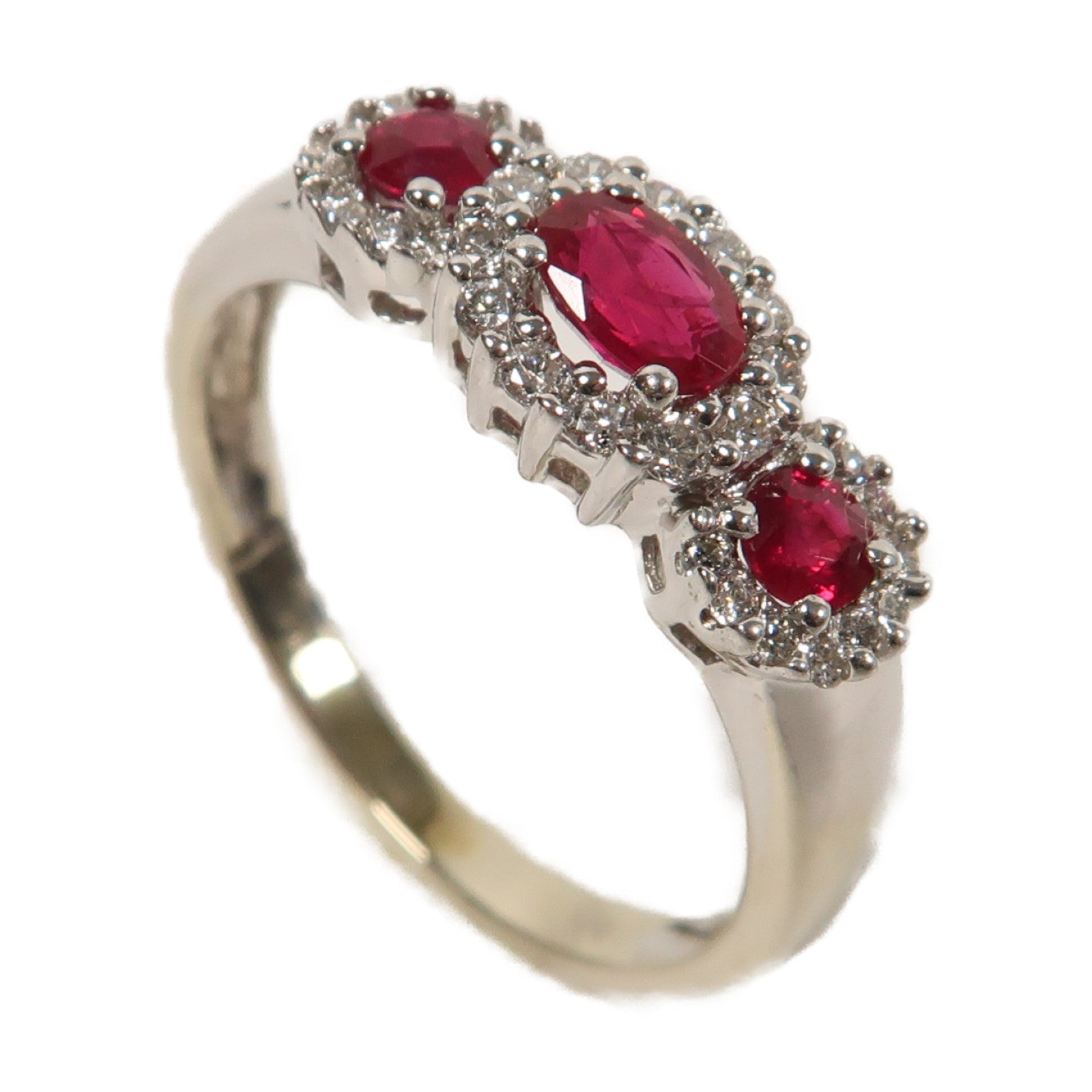 JEWELRY 14K白金Ruby Ring紅寶石戒指US#8.25